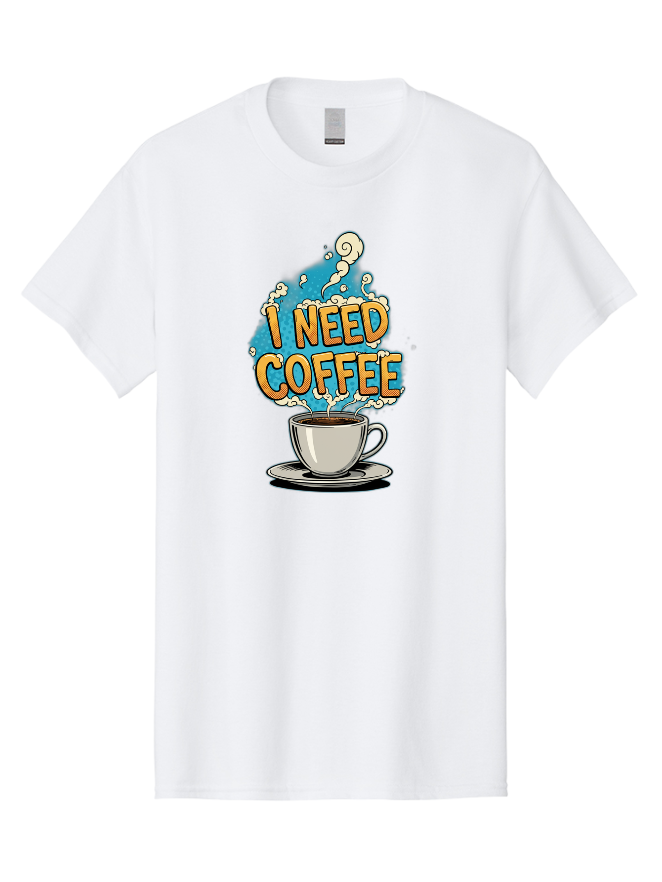 I-Need-Coffee-9 Men'S Graphic Tee, 100% Cotton, Comfortable Casual Summer Wear, Machine Washable, Coffee Cup, Morning Coffee, Coffee Addiction, Caffeine Fix, Morning Motivation, Coffee Lover, Steaming Hot Coffee, Coffee Break Bac073