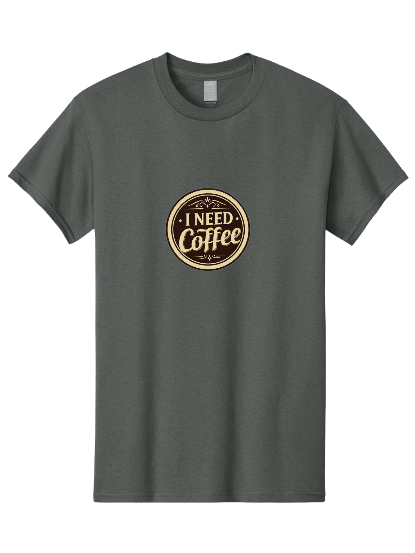 I-Need-Coffee Men'S Graphic Tee, 100% Cotton, Comfortable Casual Summer Wear, Machine Washable, Coffee Lover, Caffeine Craving, Morning Motivation, Coffee Humor, Funny Quote, Coffee Addiction, Coffee Break, Coffee Culture, Daily Dose Bac074