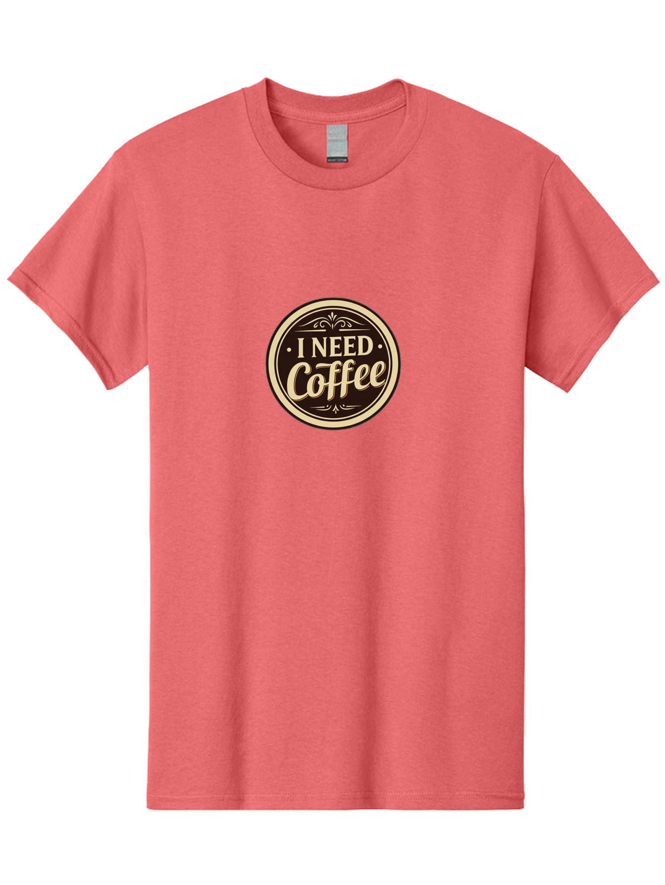 I-Need-Coffee Men'S Graphic Tee, 100% Cotton, Comfortable Casual Summer Wear, Machine Washable, Coffee Lover, Caffeine Craving, Morning Motivation, Coffee Humor, Funny Quote, Coffee Addiction, Coffee Break, Coffee Culture, Daily Dose Bac074