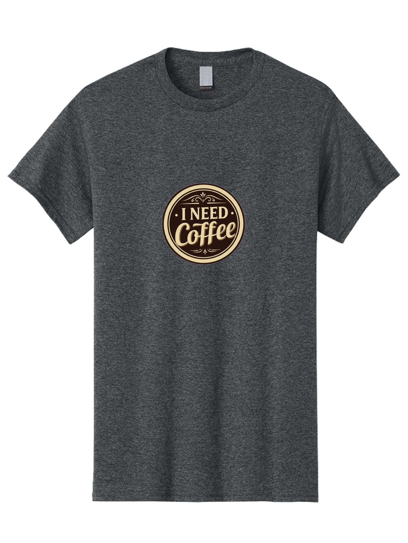 I-Need-Coffee Men'S Graphic Tee, 100% Cotton, Comfortable Casual Summer Wear, Machine Washable, Coffee Lover, Caffeine Craving, Morning Motivation, Coffee Humor, Funny Quote, Coffee Addiction, Coffee Break, Coffee Culture, Daily Dose Bac074