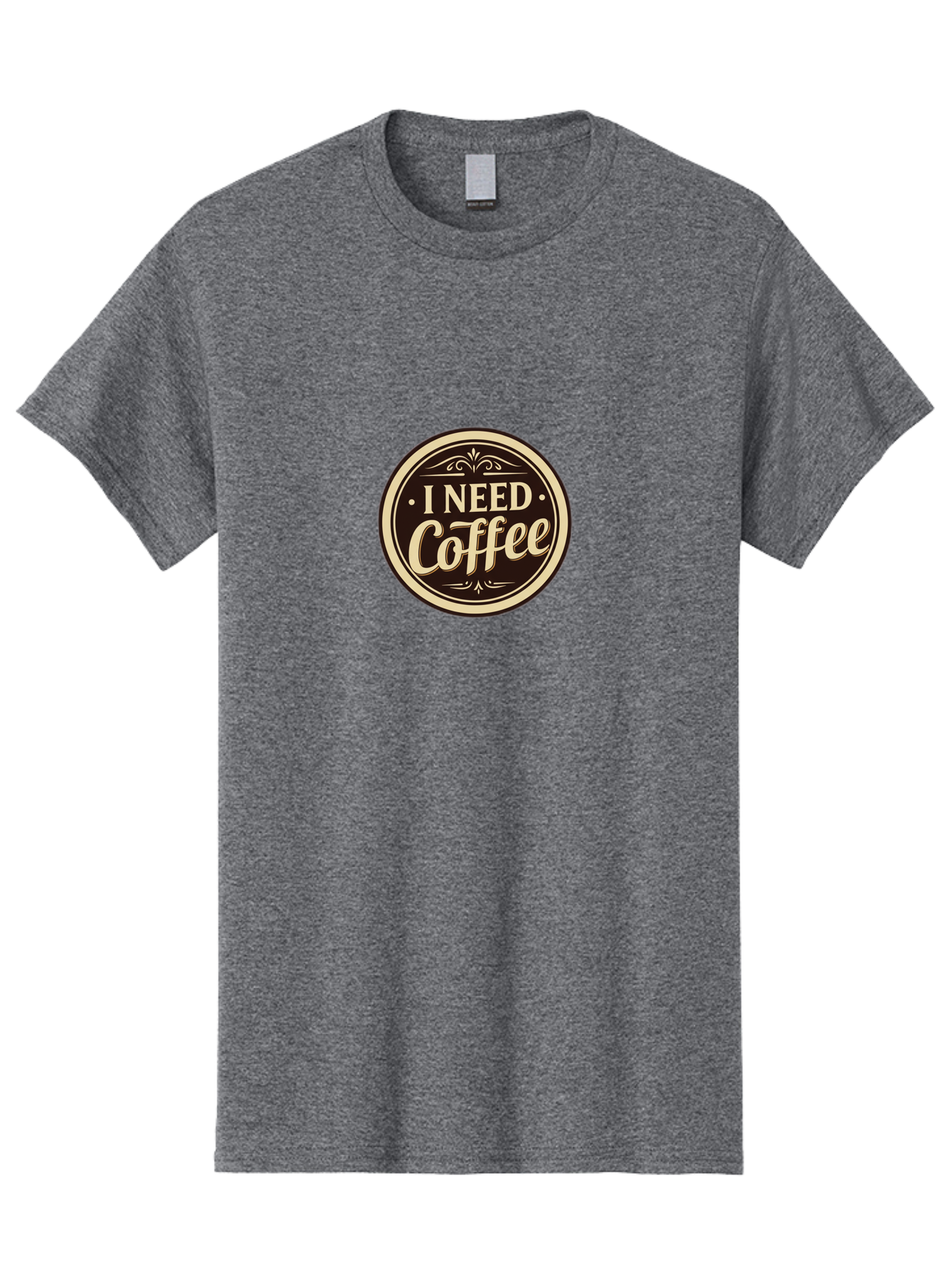 I-Need-Coffee Men'S Graphic Tee, 100% Cotton, Comfortable Casual Summer Wear, Machine Washable, Coffee Lover, Caffeine Craving, Morning Motivation, Coffee Humor, Funny Quote, Coffee Addiction, Coffee Break, Coffee Culture, Daily Dose Bac074