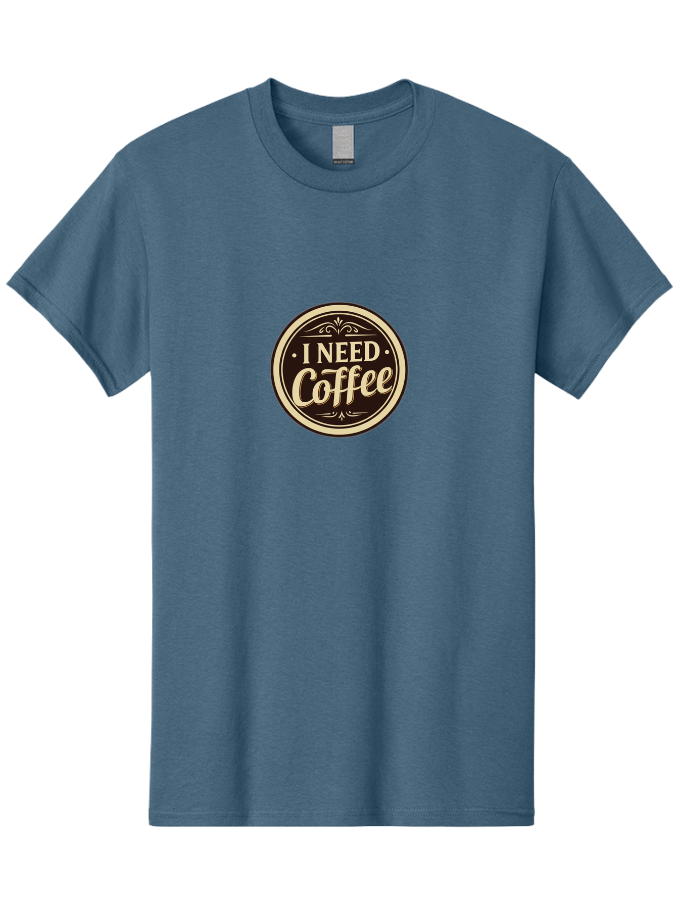 I-Need-Coffee Men'S Graphic Tee, 100% Cotton, Comfortable Casual Summer Wear, Machine Washable, Coffee Lover, Caffeine Craving, Morning Motivation, Coffee Humor, Funny Quote, Coffee Addiction, Coffee Break, Coffee Culture, Daily Dose Bac074