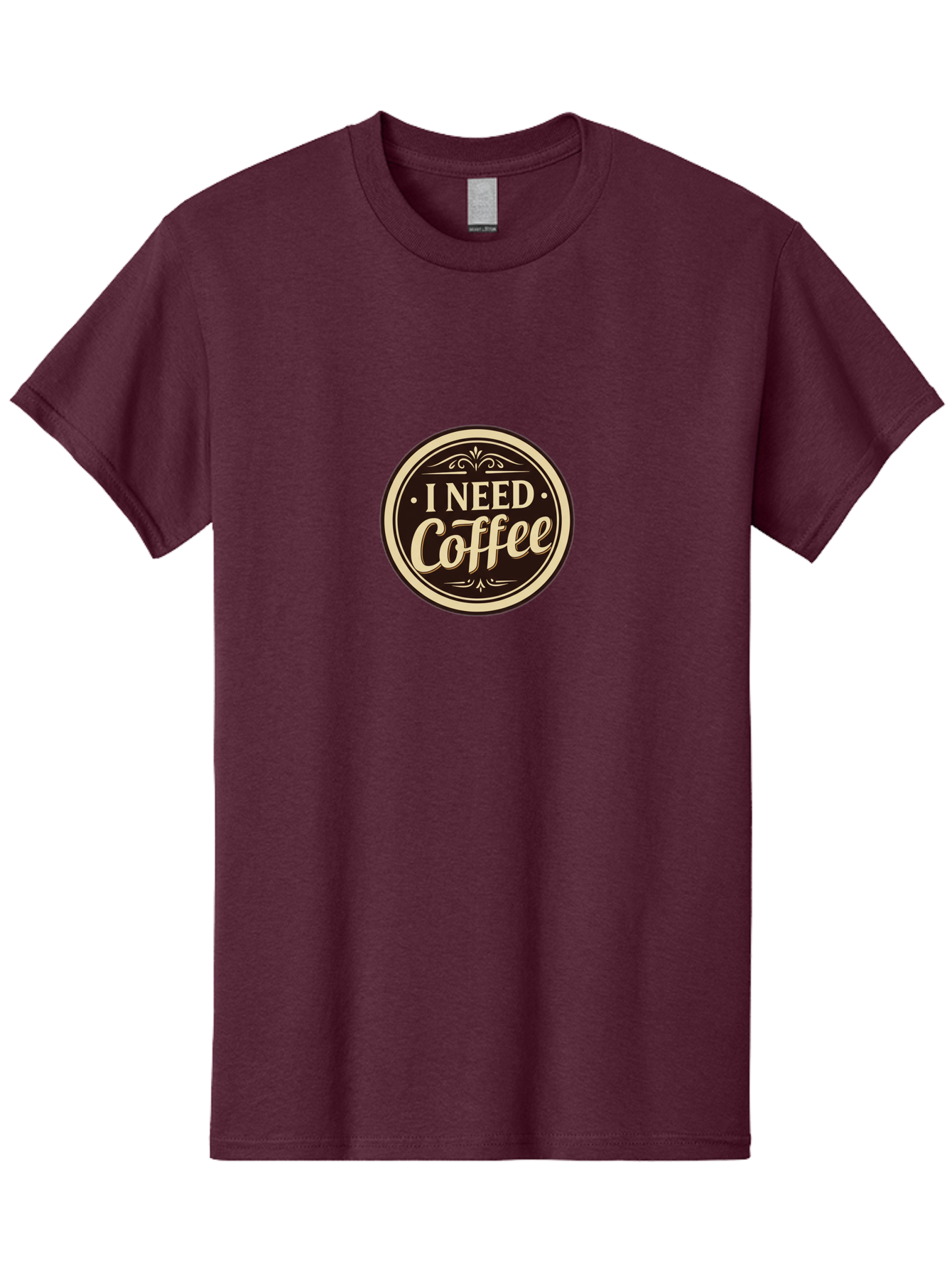 I-Need-Coffee Men'S Graphic Tee, 100% Cotton, Comfortable Casual Summer Wear, Machine Washable, Coffee Lover, Caffeine Craving, Morning Motivation, Coffee Humor, Funny Quote, Coffee Addiction, Coffee Break, Coffee Culture, Daily Dose Bac074