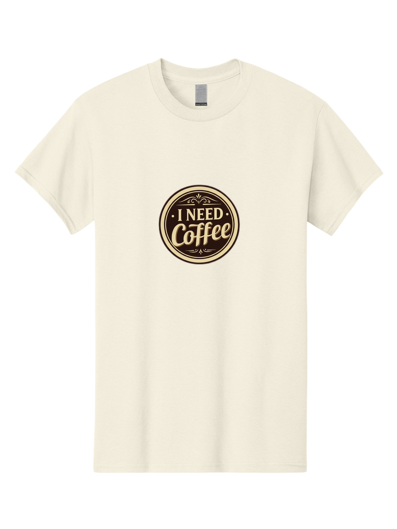I-Need-Coffee Men'S Graphic Tee, 100% Cotton, Comfortable Casual Summer Wear, Machine Washable, Coffee Lover, Caffeine Craving, Morning Motivation, Coffee Humor, Funny Quote, Coffee Addiction, Coffee Break, Coffee Culture, Daily Dose Bac074