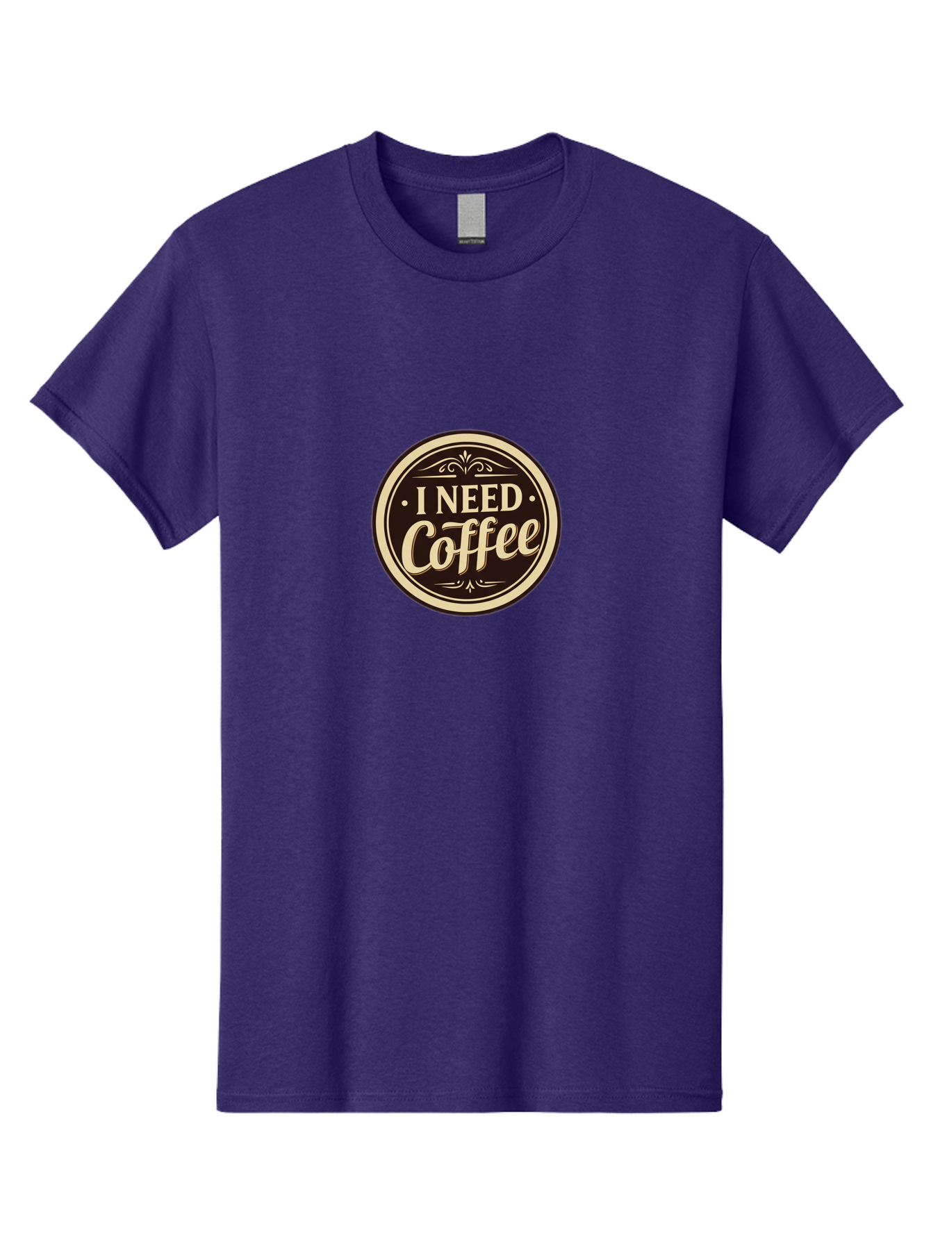 I-Need-Coffee Men'S Graphic Tee, 100% Cotton, Comfortable Casual Summer Wear, Machine Washable, Coffee Lover, Caffeine Craving, Morning Motivation, Coffee Humor, Funny Quote, Coffee Addiction, Coffee Break, Coffee Culture, Daily Dose Bac074