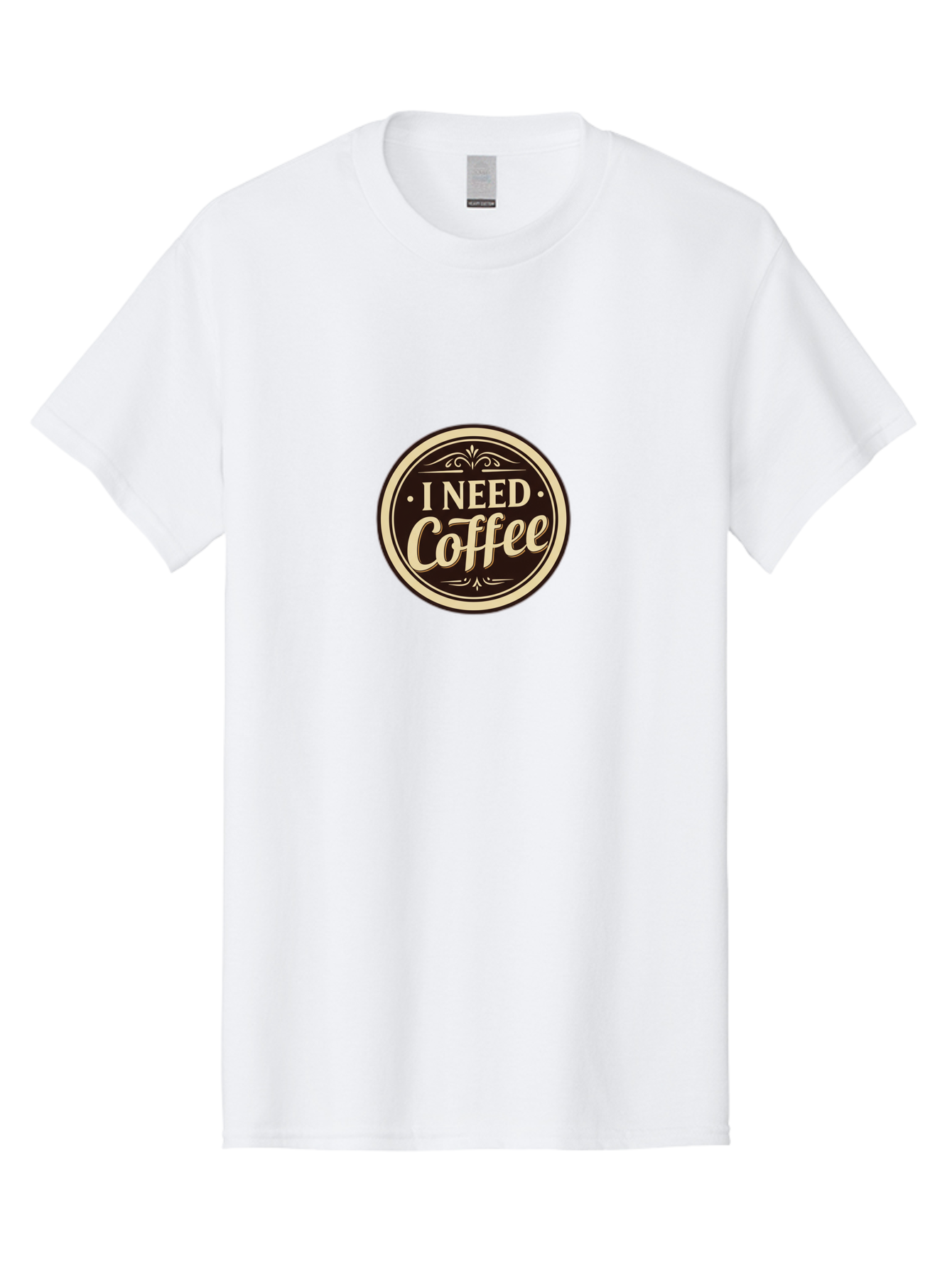 I-Need-Coffee Men'S Graphic Tee, 100% Cotton, Comfortable Casual Summer Wear, Machine Washable, Coffee Lover, Caffeine Craving, Morning Motivation, Coffee Humor, Funny Quote, Coffee Addiction, Coffee Break, Coffee Culture, Daily Dose Bac074