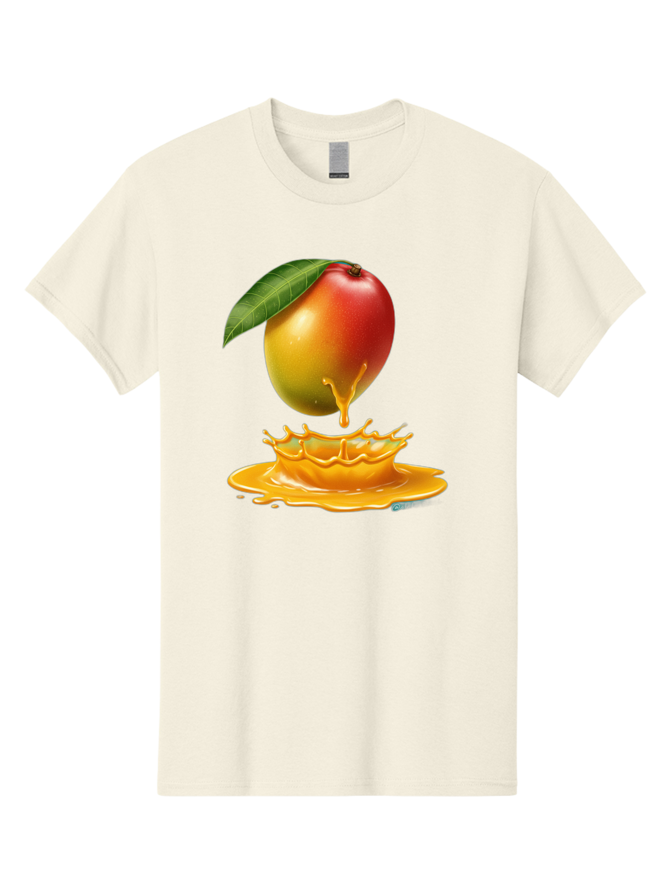 Juicy-Mango Men'S Graphic Tee, 100% Cotton, Comfortable Casual Summer Wear, Machine Washable, Juicy Mango, Mango Juice Splash, Fresh Fruit, Vibrant Colors, Ripe Mango, Mango Pulp, Splash Effect, Sweet And Tangy Bac079