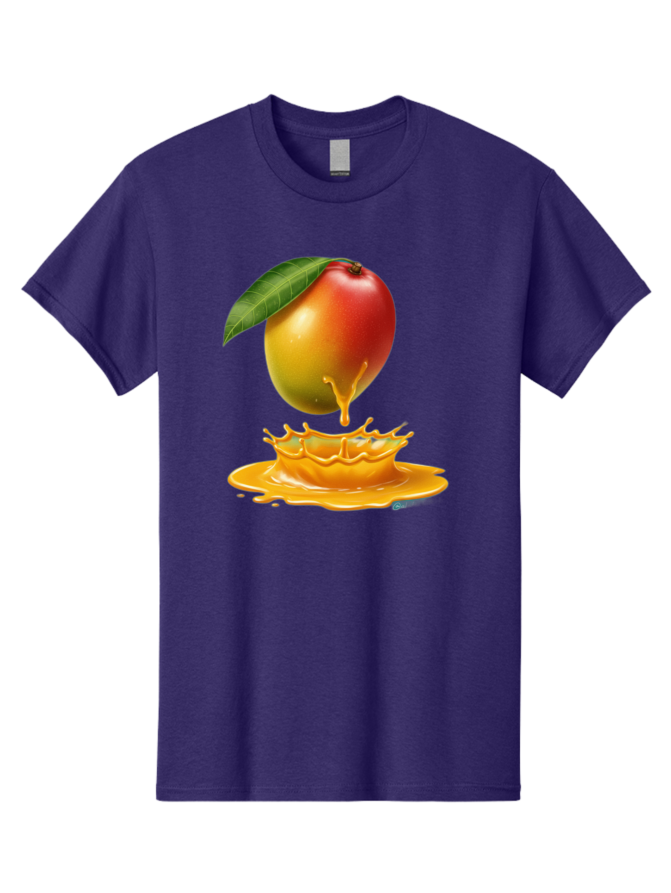 Juicy-Mango Men'S Graphic Tee, 100% Cotton, Comfortable Casual Summer Wear, Machine Washable, Juicy Mango, Mango Juice Splash, Fresh Fruit, Vibrant Colors, Ripe Mango, Mango Pulp, Splash Effect, Sweet And Tangy Bac079