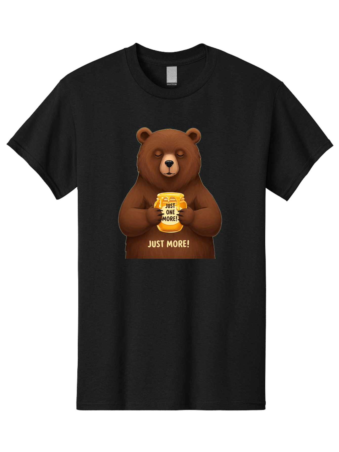 Just-One-More-2 Men'S Graphic Tee, 100% Cotton, Comfortable Casual Summer Wear, Machine Washable, Funny Bear, Beer Mug, Just One More, Humorous, Cartoon, Happy Hour, Beer Lover, Relaxed Bear, Amusing Character, Beer Culture Bac081