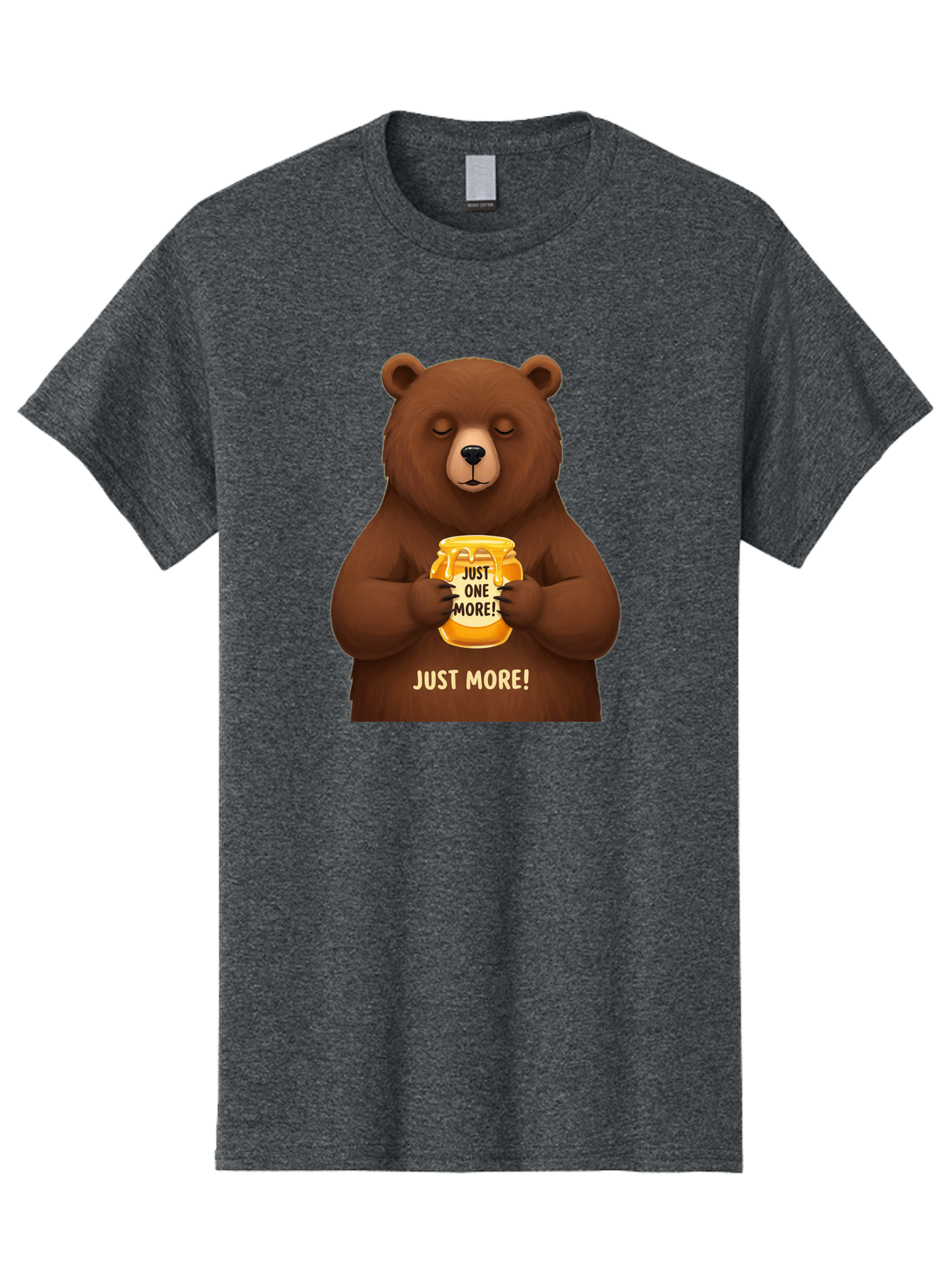 Just-One-More-2 Men'S Graphic Tee, 100% Cotton, Comfortable Casual Summer Wear, Machine Washable, Funny Bear, Beer Mug, Just One More, Humorous, Cartoon, Happy Hour, Beer Lover, Relaxed Bear, Amusing Character, Beer Culture Bac081