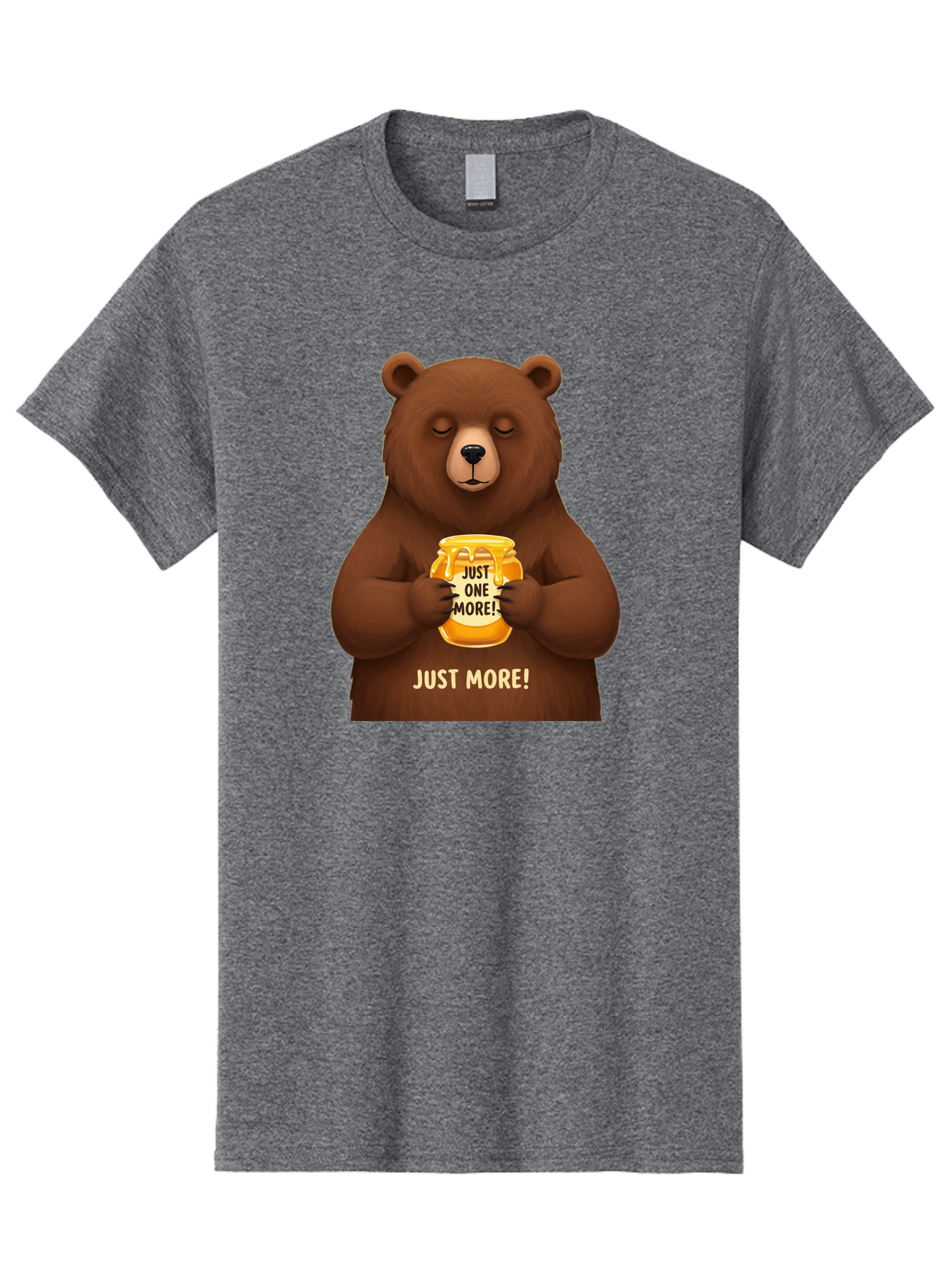 Just-One-More-2 Men'S Graphic Tee, 100% Cotton, Comfortable Casual Summer Wear, Machine Washable, Funny Bear, Beer Mug, Just One More, Humorous, Cartoon, Happy Hour, Beer Lover, Relaxed Bear, Amusing Character, Beer Culture Bac081