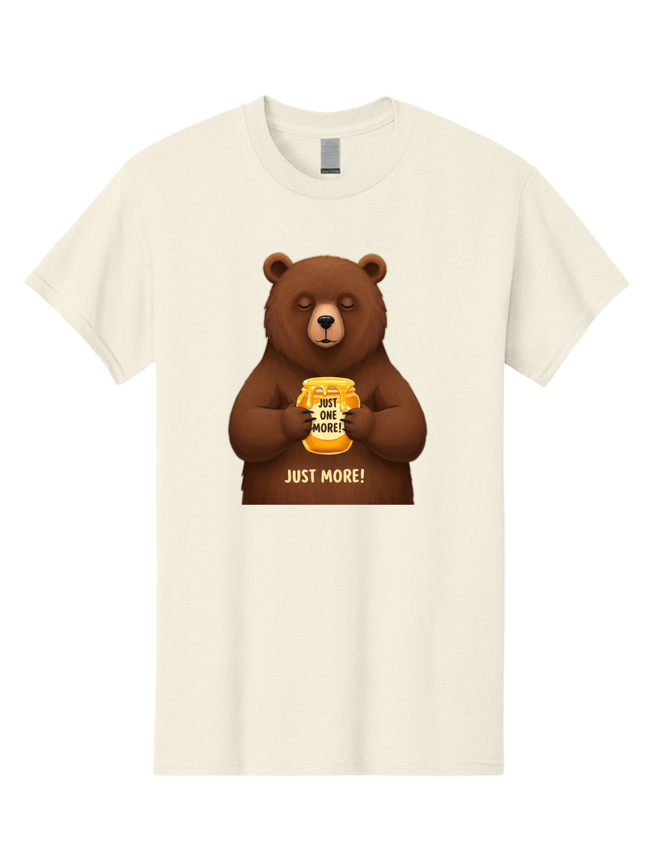 Just-One-More-2 Men'S Graphic Tee, 100% Cotton, Comfortable Casual Summer Wear, Machine Washable, Funny Bear, Beer Mug, Just One More, Humorous, Cartoon, Happy Hour, Beer Lover, Relaxed Bear, Amusing Character, Beer Culture Bac081