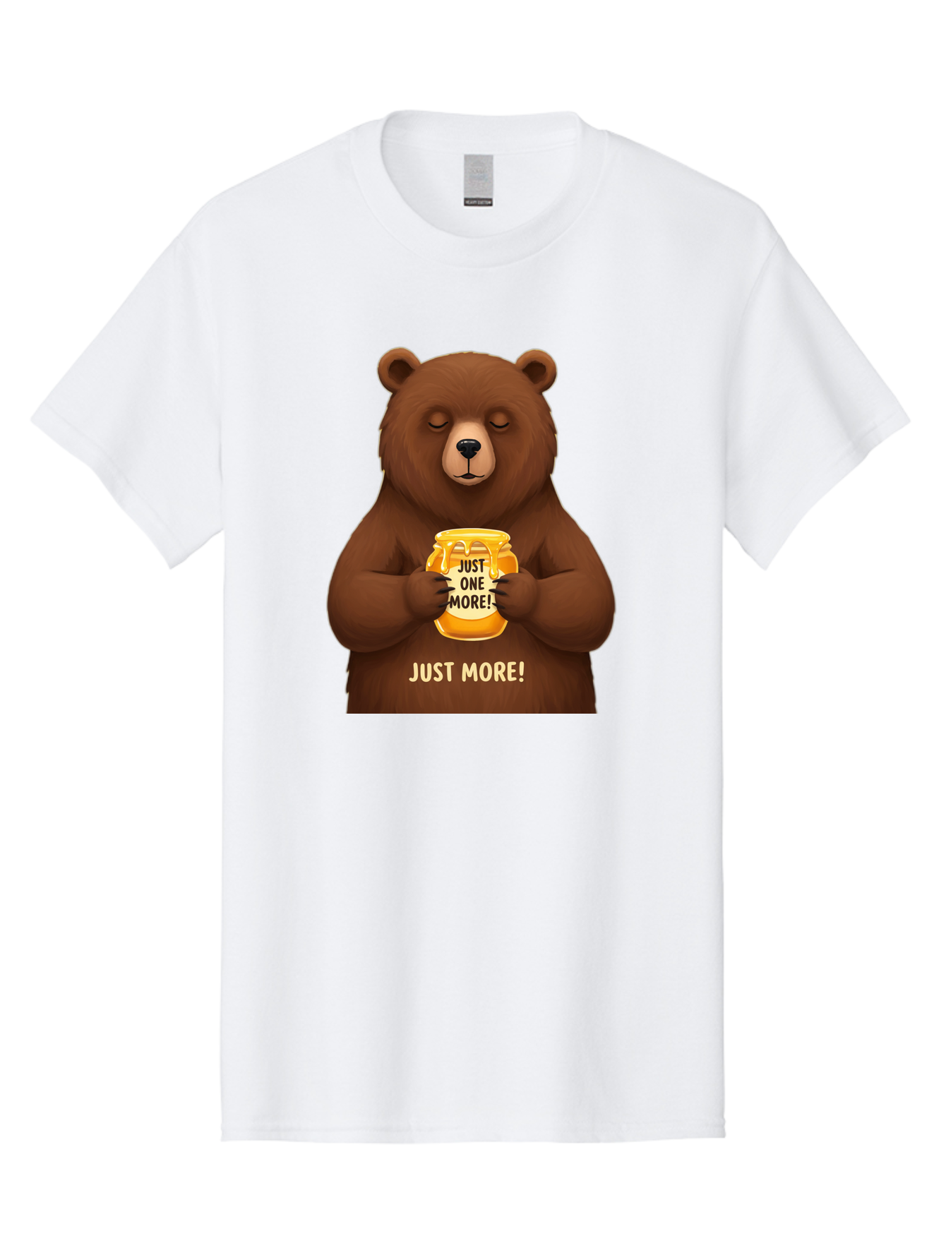 Just-One-More-2 Men'S Graphic Tee, 100% Cotton, Comfortable Casual Summer Wear, Machine Washable, Funny Bear, Beer Mug, Just One More, Humorous, Cartoon, Happy Hour, Beer Lover, Relaxed Bear, Amusing Character, Beer Culture Bac081