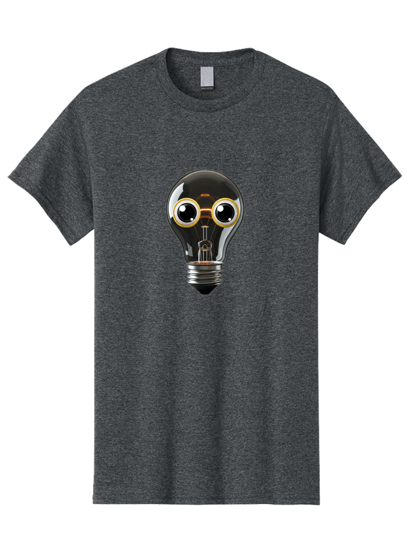 Light-Bulb-Eyes Men'S Graphic Tee, 100% Cotton, Comfortable Casual Summer Wear, Machine Washable, Cartoon Light Bulb, Light Bulb Character, Creative Idea, Innovation, Inspiration, Creative Thinking, Problem Solving Bac120