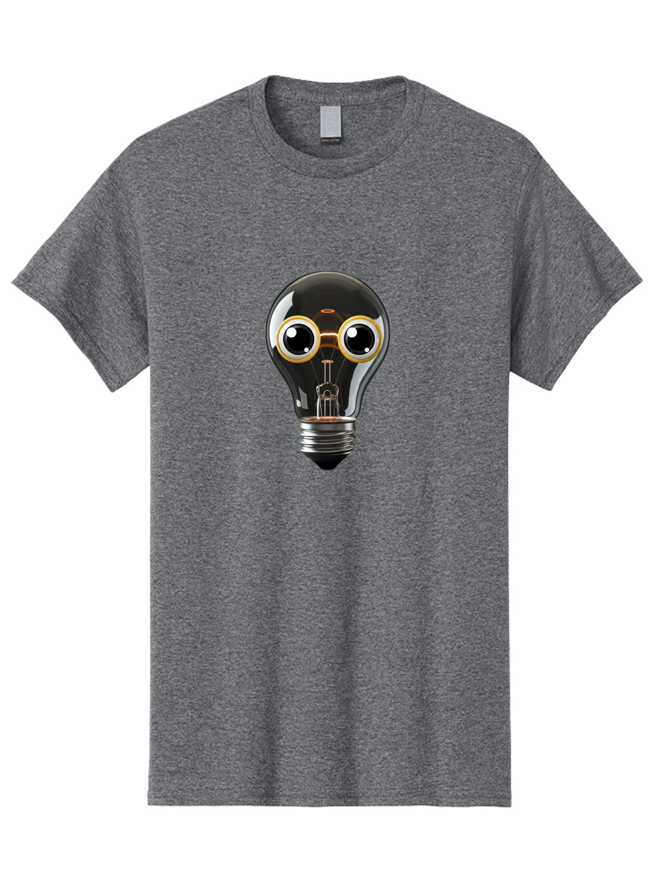 Light-Bulb-Eyes Men'S Graphic Tee, 100% Cotton, Comfortable Casual Summer Wear, Machine Washable, Cartoon Light Bulb, Light Bulb Character, Creative Idea, Innovation, Inspiration, Creative Thinking, Problem Solving Bac120