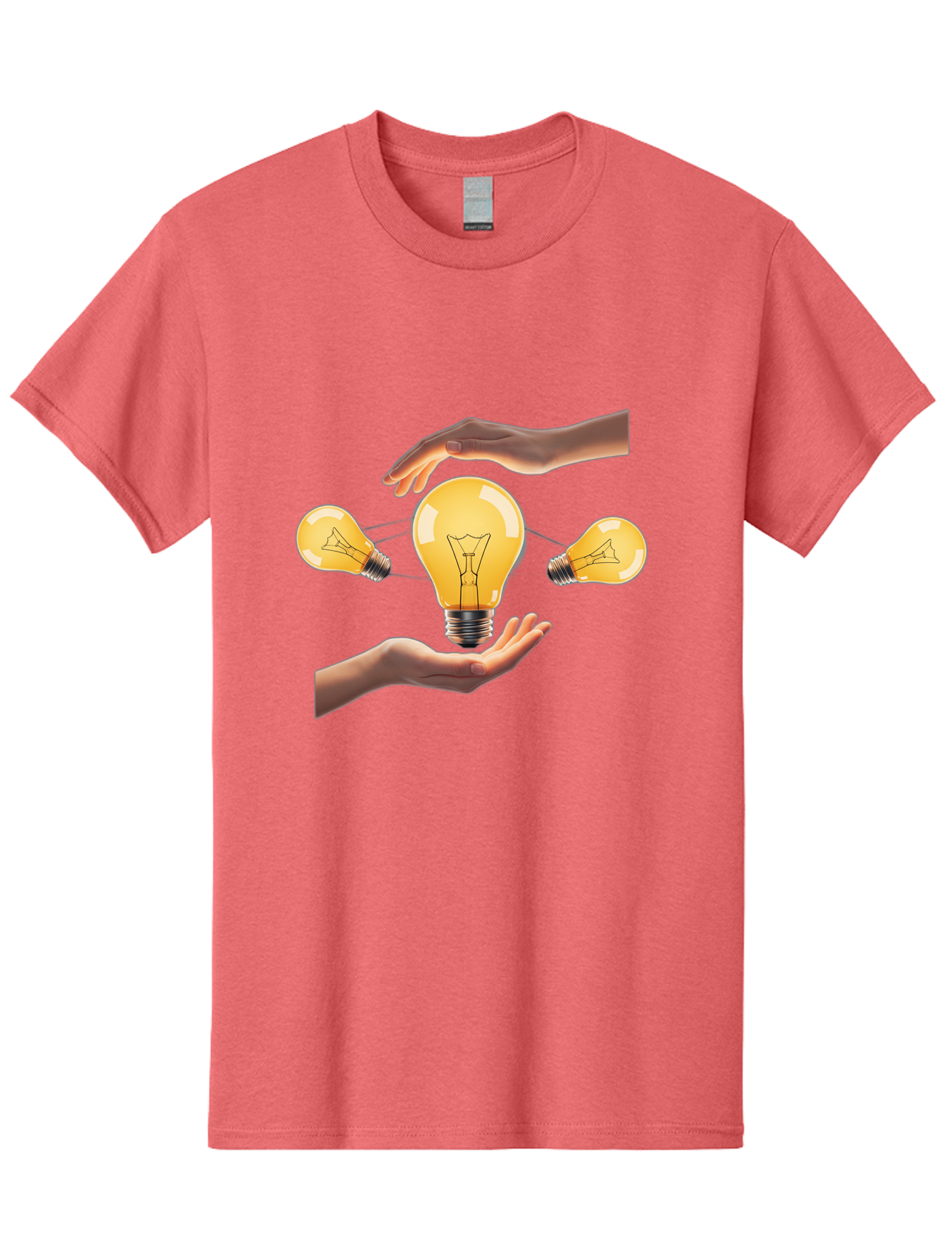 Light-Bulb Men'S Graphic Tee, 100% Cotton, Comfortable Casual Summer Wear, Machine Washable, Creative Idea, Light Bulb Moment, Innovative Thinking, Brainstorming Session, Teamwork, Collaboration, Problem Solving, Glow, Inspiration Bac121