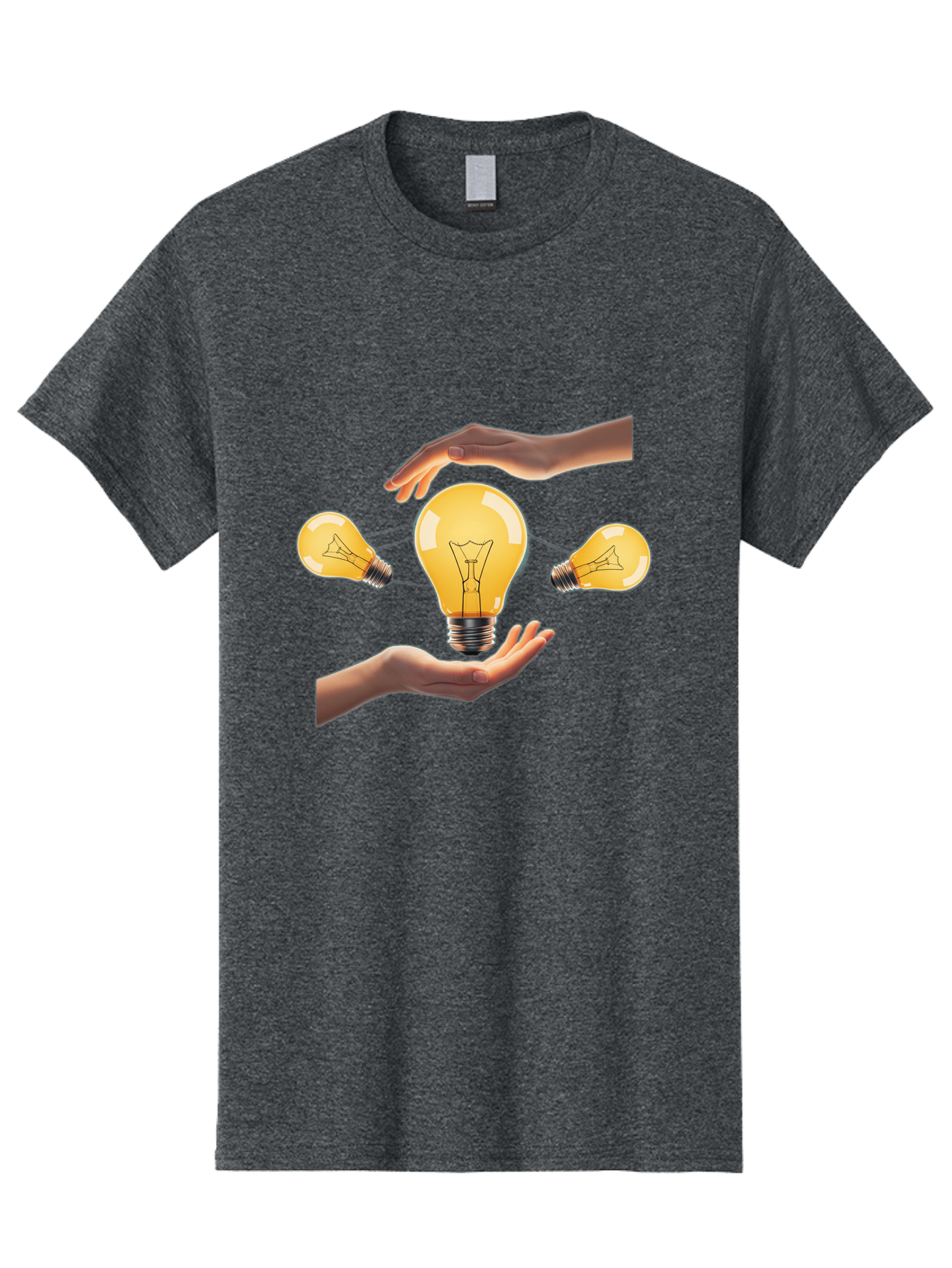 Light-Bulb Men'S Graphic Tee, 100% Cotton, Comfortable Casual Summer Wear, Machine Washable, Creative Idea, Light Bulb Moment, Innovative Thinking, Brainstorming Session, Teamwork, Collaboration, Problem Solving, Glow, Inspiration Bac121