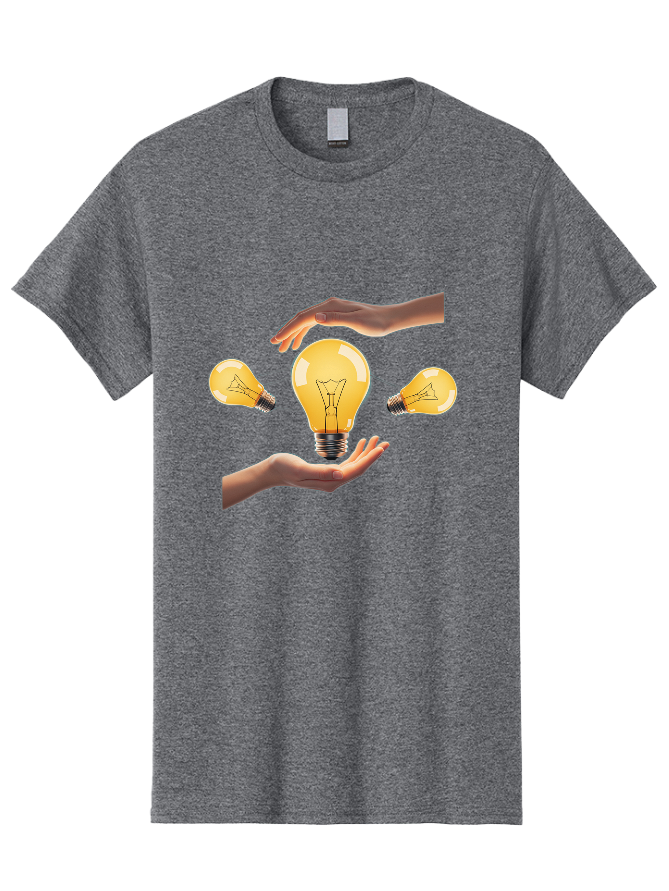Light-Bulb Men'S Graphic Tee, 100% Cotton, Comfortable Casual Summer Wear, Machine Washable, Creative Idea, Light Bulb Moment, Innovative Thinking, Brainstorming Session, Teamwork, Collaboration, Problem Solving, Glow, Inspiration Bac121