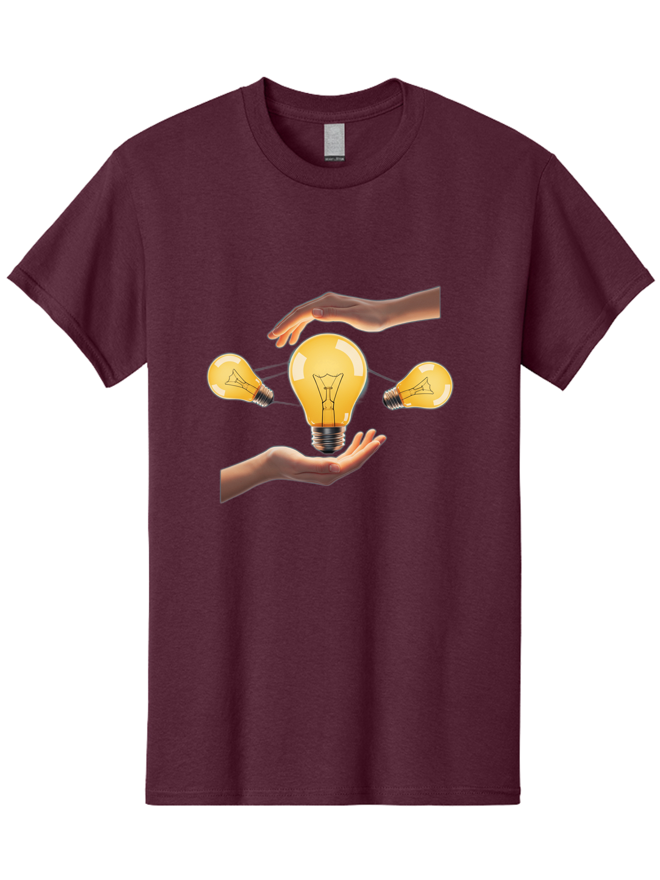 Light-Bulb Men'S Graphic Tee, 100% Cotton, Comfortable Casual Summer Wear, Machine Washable, Creative Idea, Light Bulb Moment, Innovative Thinking, Brainstorming Session, Teamwork, Collaboration, Problem Solving, Glow, Inspiration Bac121
