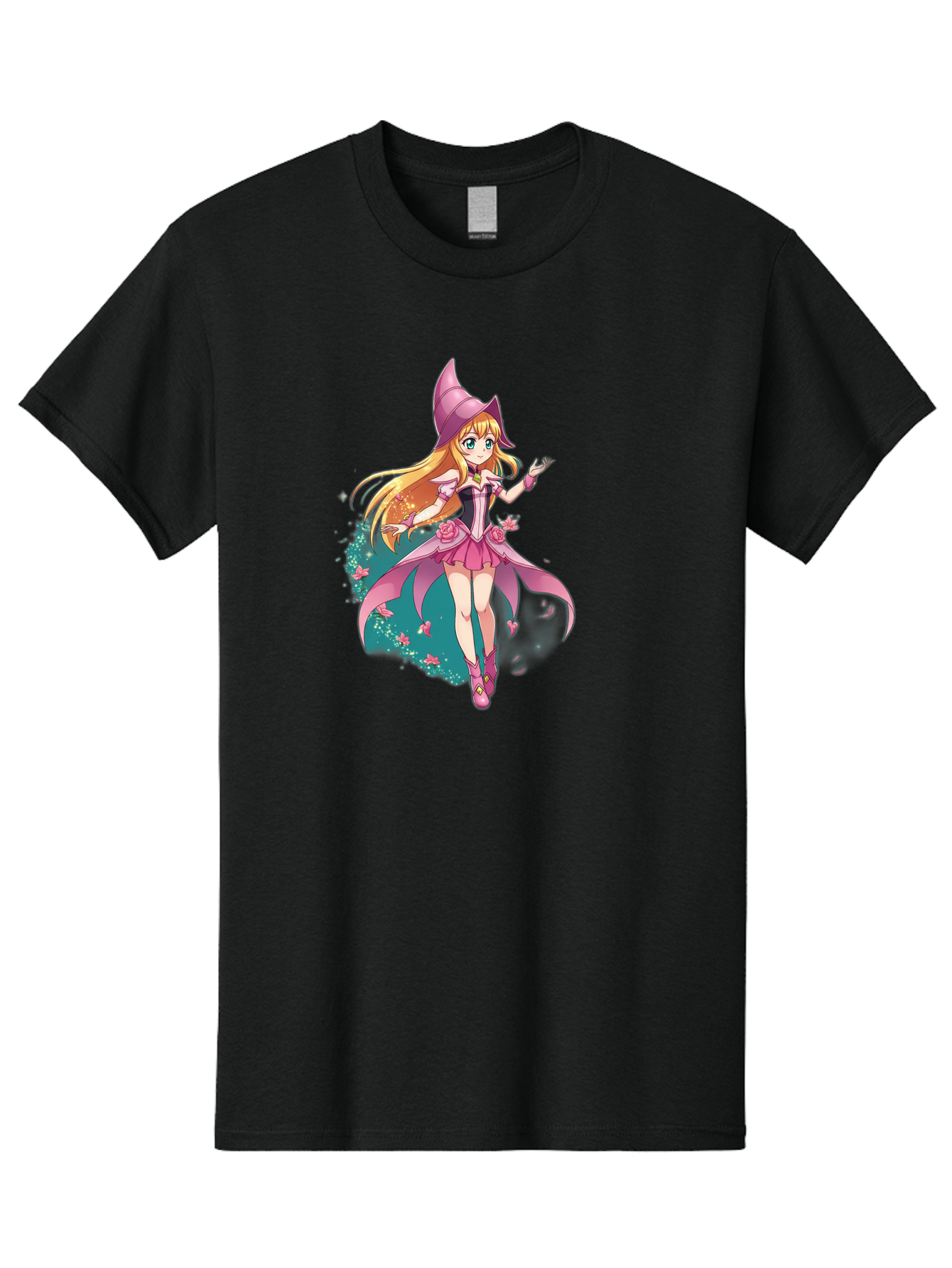 Lockette Men'S Graphic Tee, 100% Cotton, Comfortable Casual Summer Wear, Machine Washable, Anime Girl, Magical Powers, Fantasy Illustration, Pink Dress, Blonde Hair, Blue Eyes, Pink Hat, Charming Character, Winx Club Bac122
