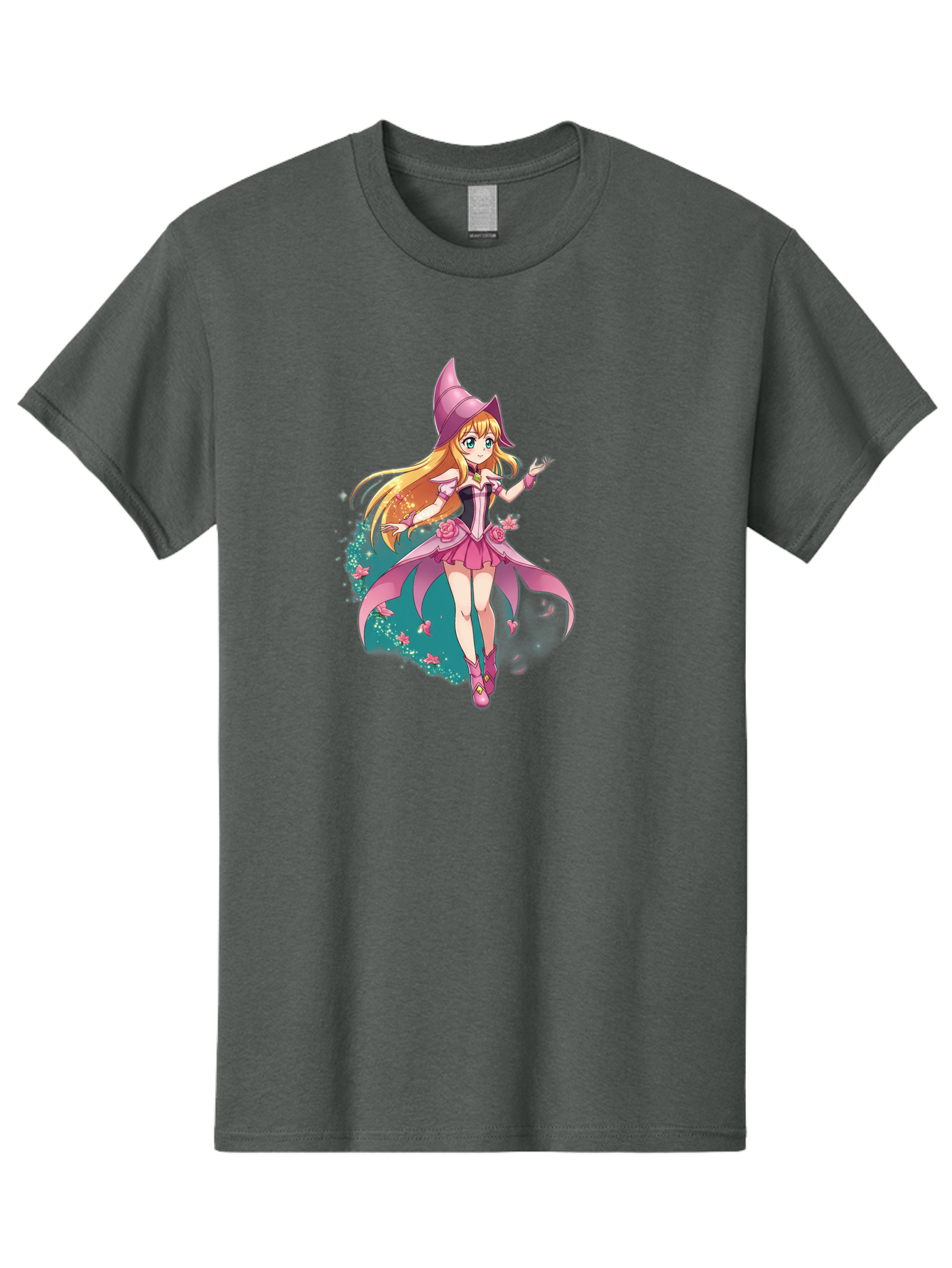 Lockette Men'S Graphic Tee, 100% Cotton, Comfortable Casual Summer Wear, Machine Washable, Anime Girl, Magical Powers, Fantasy Illustration, Pink Dress, Blonde Hair, Blue Eyes, Pink Hat, Charming Character, Winx Club Bac122