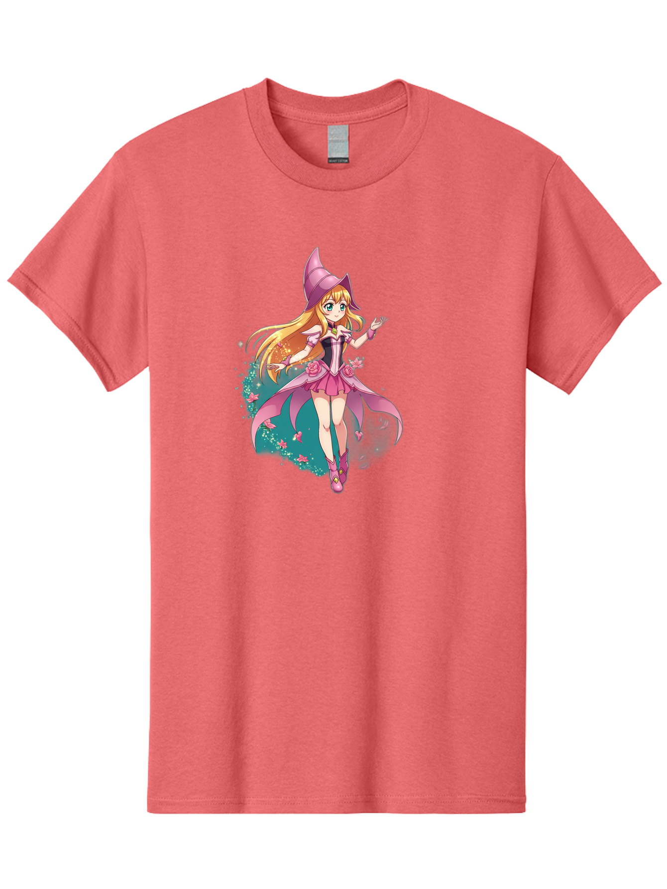 Lockette Men'S Graphic Tee, 100% Cotton, Comfortable Casual Summer Wear, Machine Washable, Anime Girl, Magical Powers, Fantasy Illustration, Pink Dress, Blonde Hair, Blue Eyes, Pink Hat, Charming Character, Winx Club Bac122