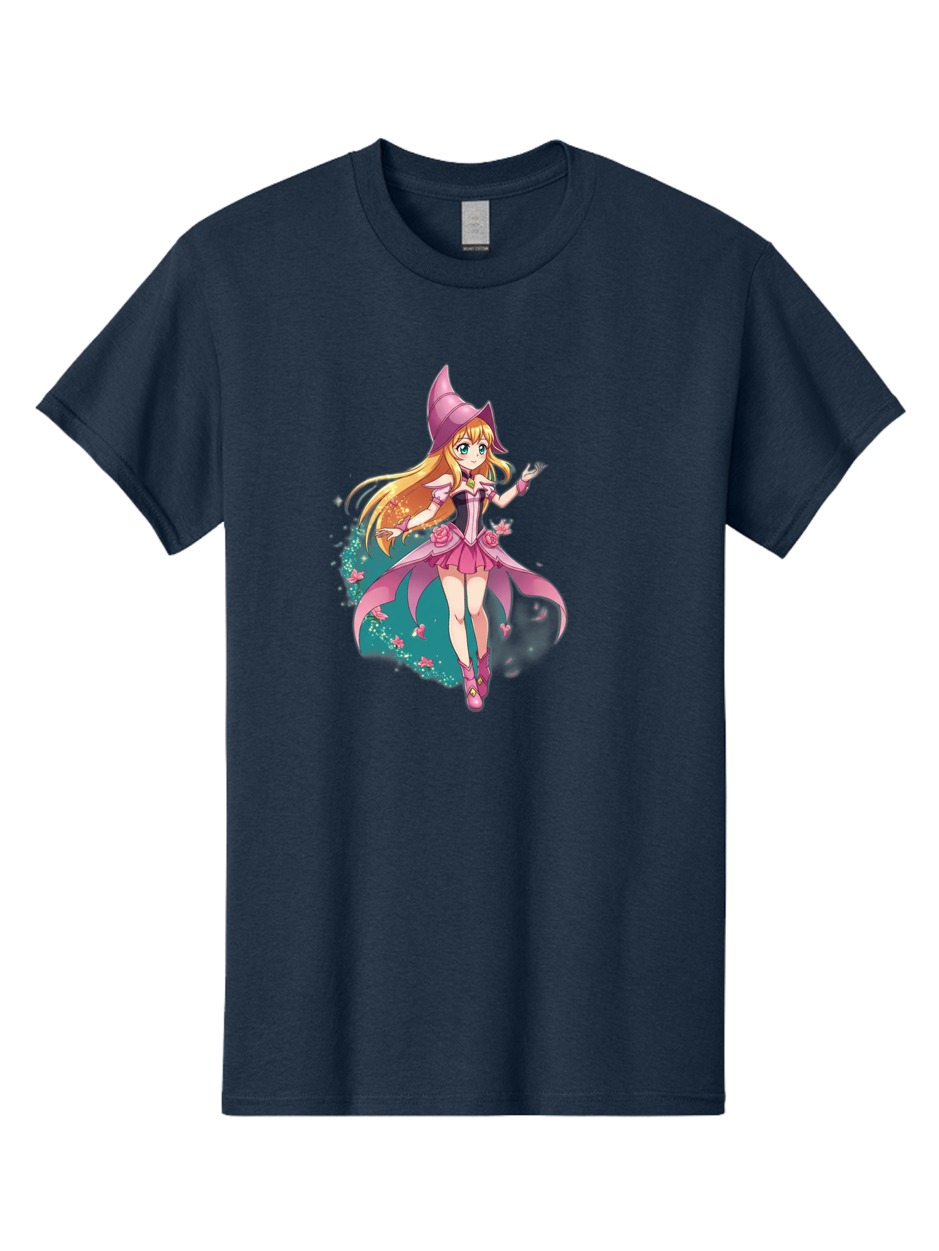 Lockette Men'S Graphic Tee, 100% Cotton, Comfortable Casual Summer Wear, Machine Washable, Anime Girl, Magical Powers, Fantasy Illustration, Pink Dress, Blonde Hair, Blue Eyes, Pink Hat, Charming Character, Winx Club Bac122