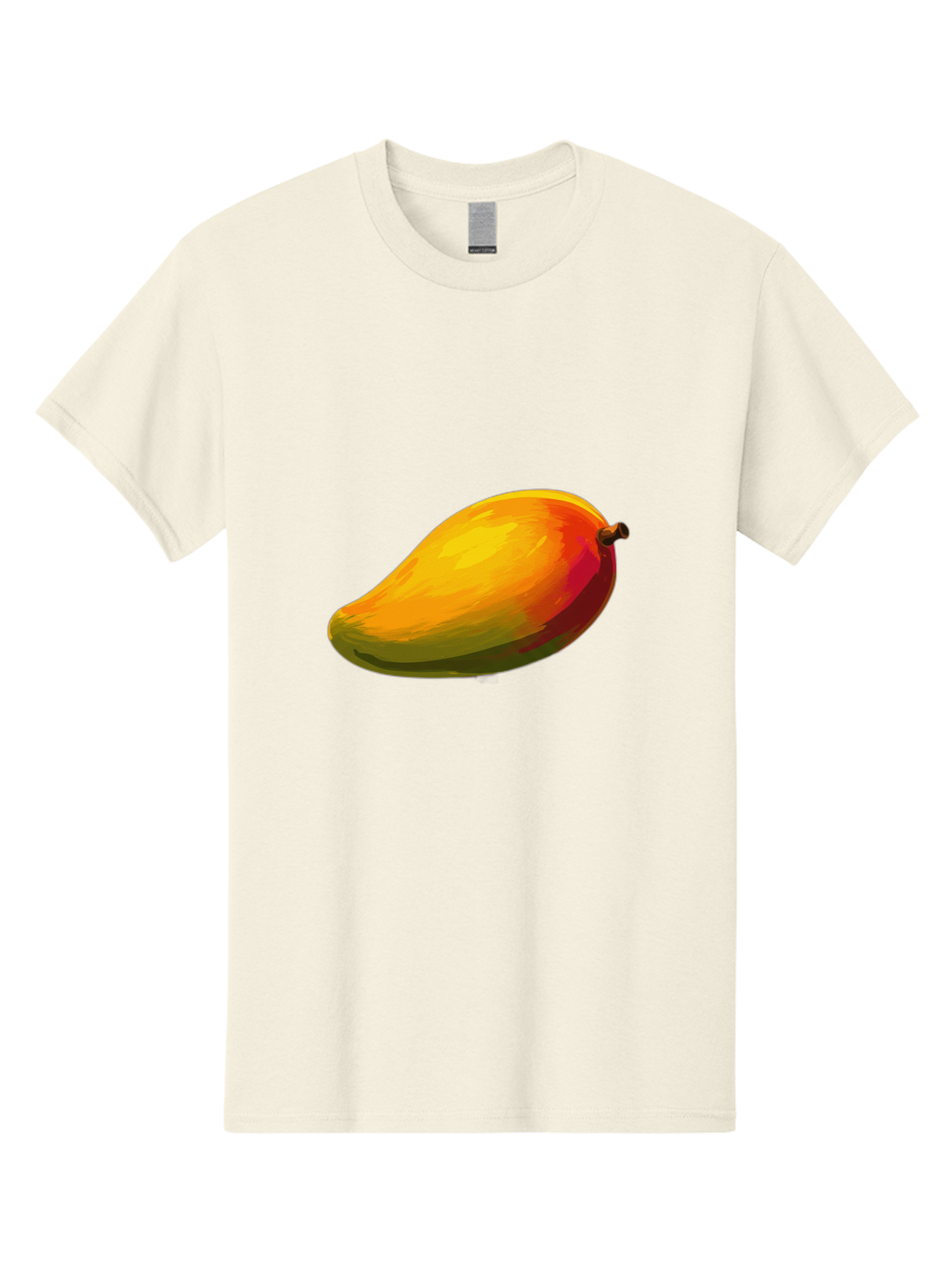Mango-4 Men'S Graphic Tee, 100% Cotton, Comfortable Casual Summer Wear, Machine Washable, Yellow Mango, Ripe Fruit, Tropical Flavor, Sweet Juice, Vibrant Color, Digital Art, Fruit Illustration, Mango Graphic Bac131