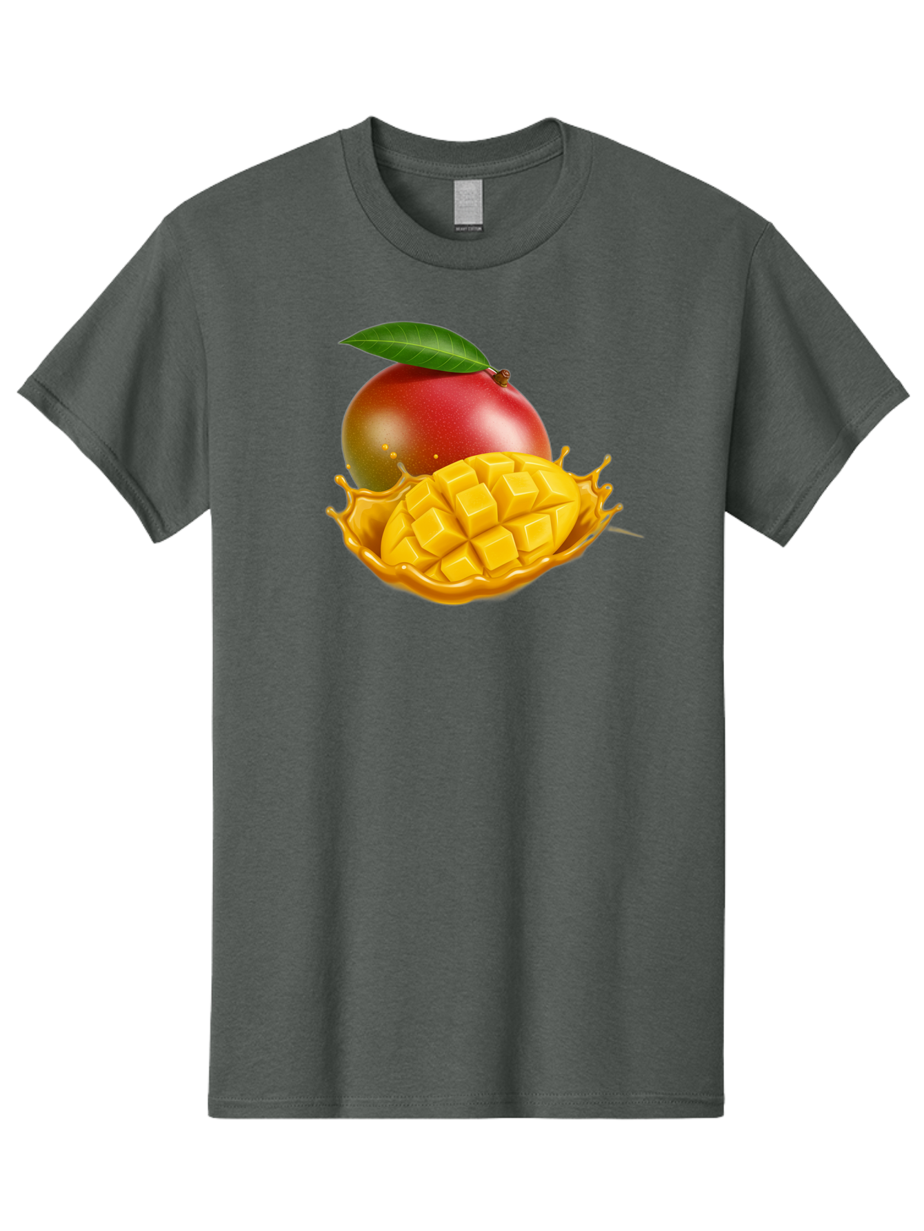 Mango-5 Men'S Graphic Tee, 100% Cotton, Comfortable Casual Summer Wear, Machine Washable, Juicy Mango, Mango Chunks, Fresh Fruit, Yellow Mango, Ripe Mango, Mango Juice, Tropical Flavors, Sweet And Tangy Bac132