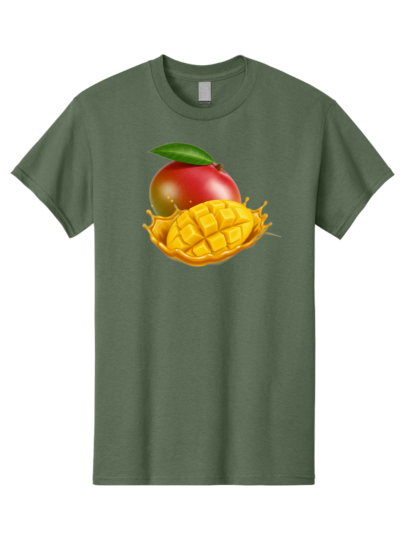 Mango-5 Men'S Graphic Tee, 100% Cotton, Comfortable Casual Summer Wear, Machine Washable, Juicy Mango, Mango Chunks, Fresh Fruit, Yellow Mango, Ripe Mango, Mango Juice, Tropical Flavors, Sweet And Tangy Bac132