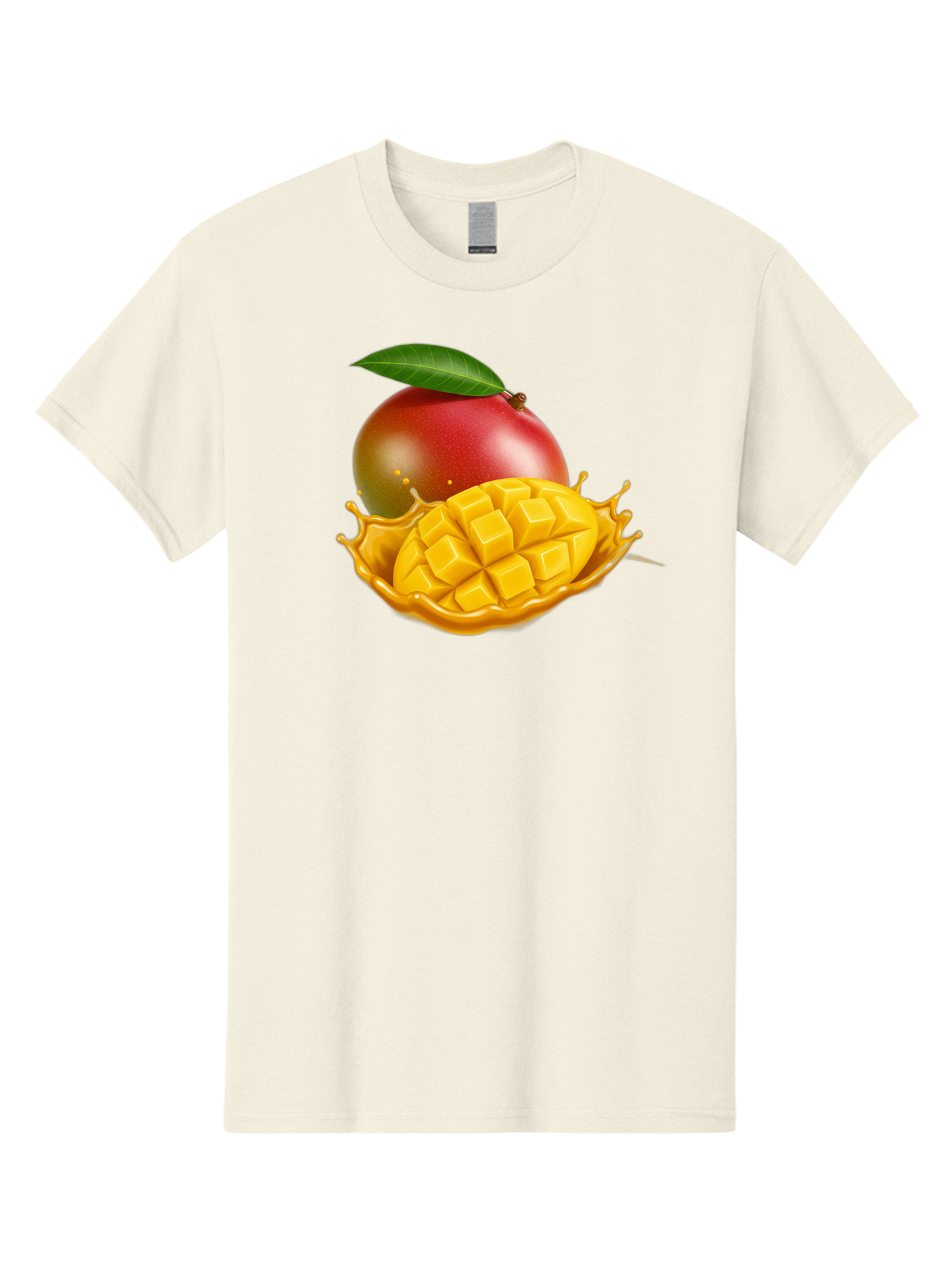 Mango-5 Men'S Graphic Tee, 100% Cotton, Comfortable Casual Summer Wear, Machine Washable, Juicy Mango, Mango Chunks, Fresh Fruit, Yellow Mango, Ripe Mango, Mango Juice, Tropical Flavors, Sweet And Tangy Bac132