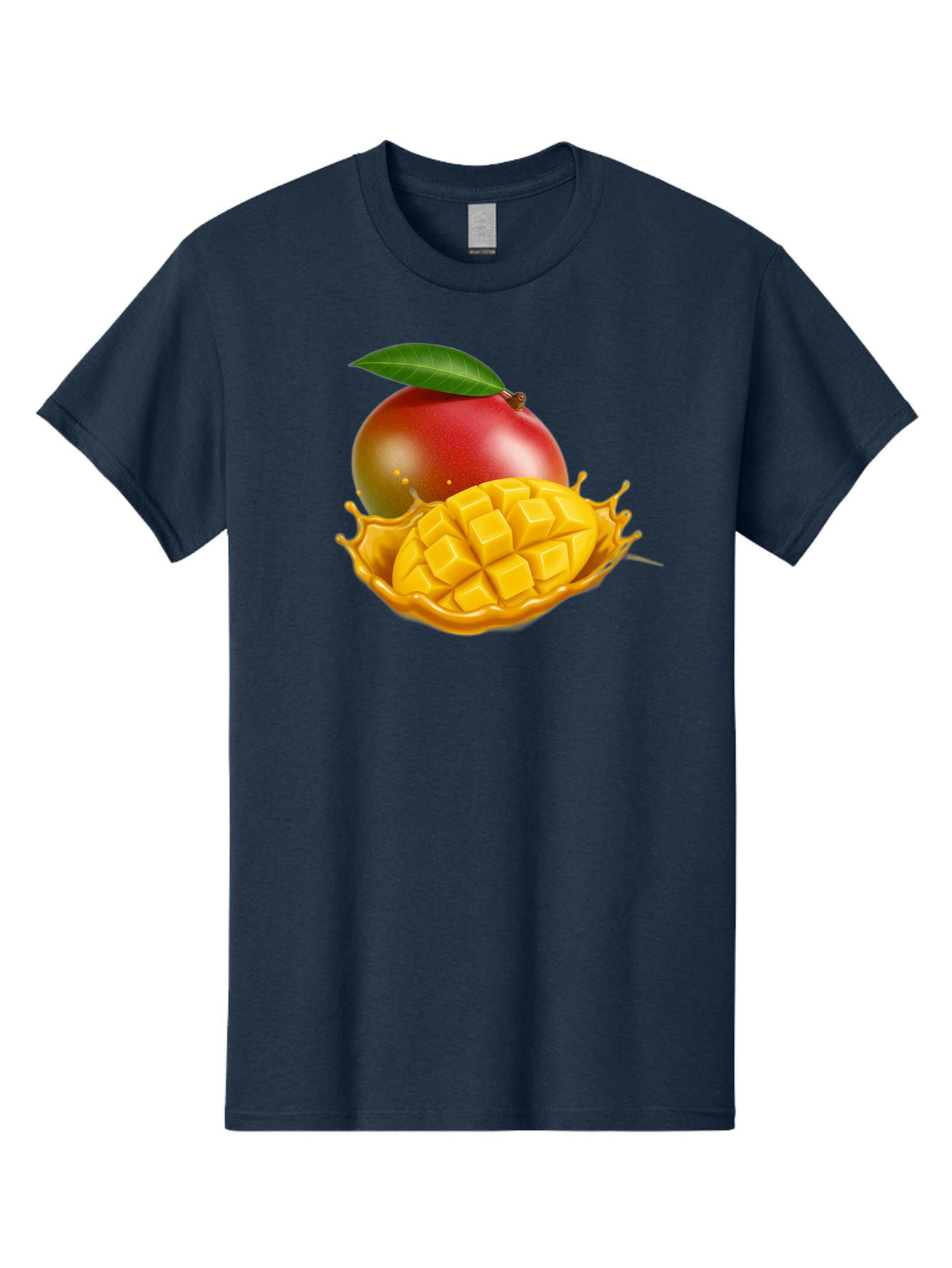 Mango-5 Men'S Graphic Tee, 100% Cotton, Comfortable Casual Summer Wear, Machine Washable, Juicy Mango, Mango Chunks, Fresh Fruit, Yellow Mango, Ripe Mango, Mango Juice, Tropical Flavors, Sweet And Tangy Bac132