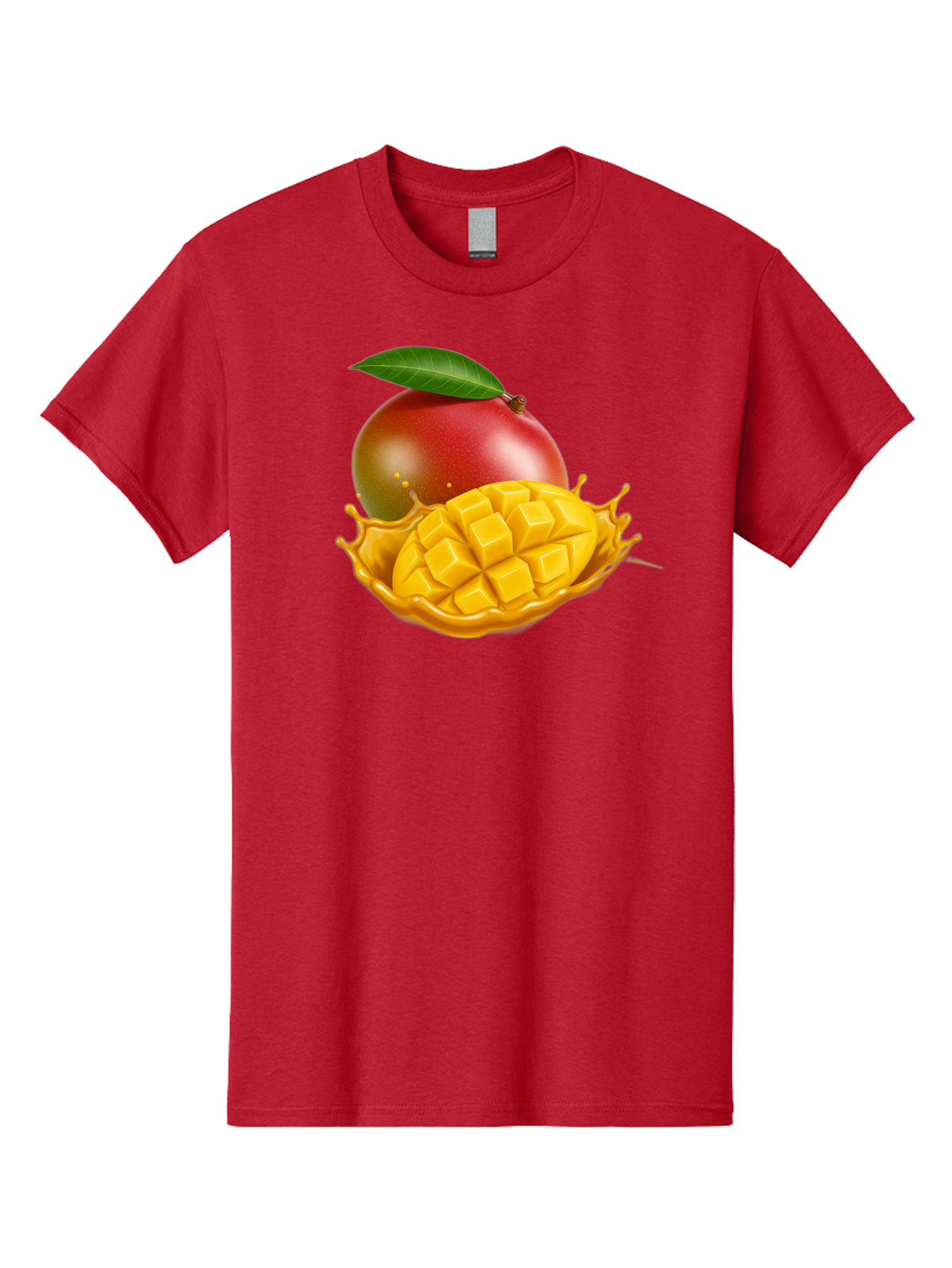 Mango-5 Men'S Graphic Tee, 100% Cotton, Comfortable Casual Summer Wear, Machine Washable, Juicy Mango, Mango Chunks, Fresh Fruit, Yellow Mango, Ripe Mango, Mango Juice, Tropical Flavors, Sweet And Tangy Bac132