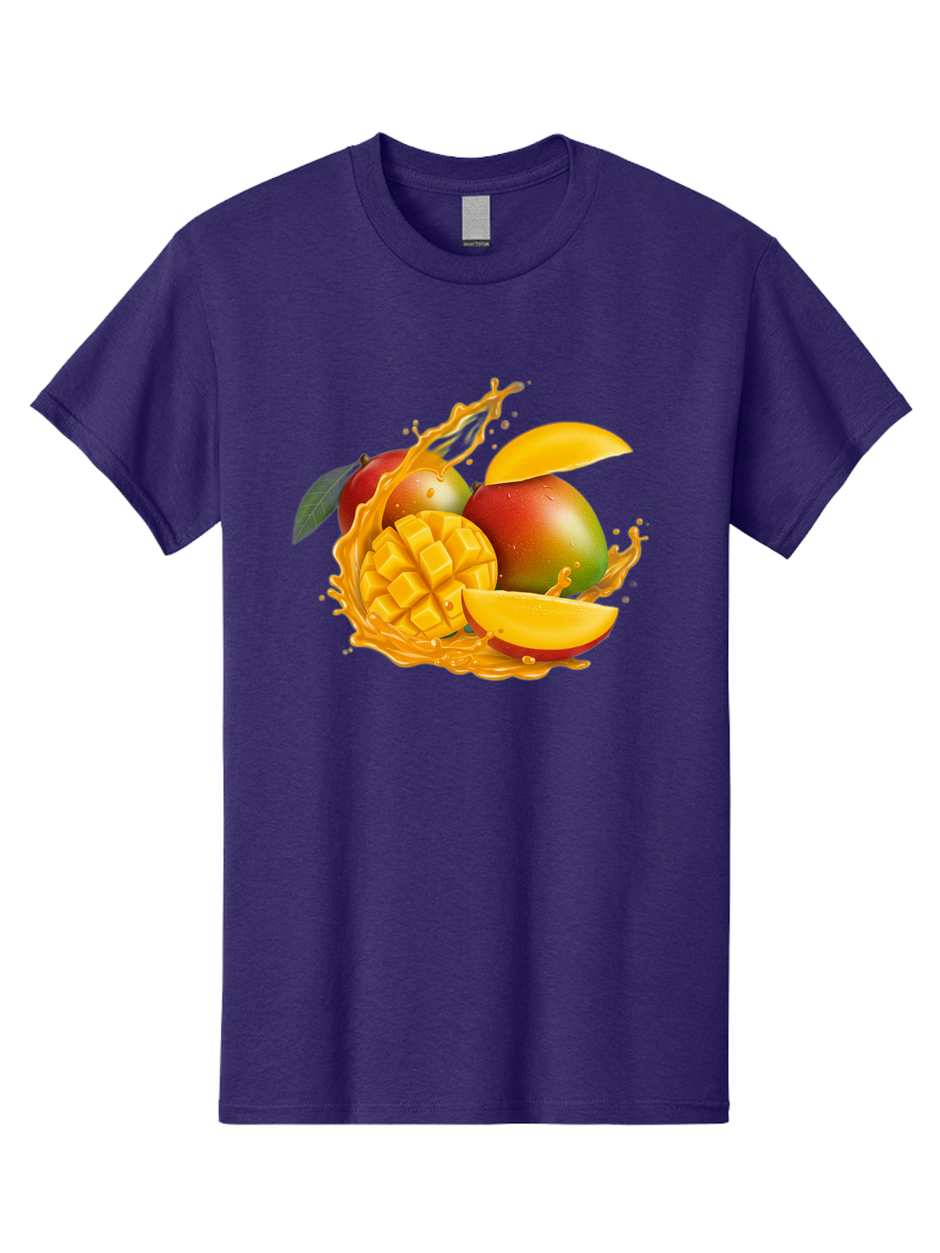 Mango-6 Men'S Graphic Tee, 100% Cotton, Comfortable Casual Summer Wear, Machine Washable, Juicy Mango, Mango Slices, Mango Chunks, Fresh Fruit, Tropical Fruit, Vibrant Colors, Splashing Juice, Mango Juice Bac133