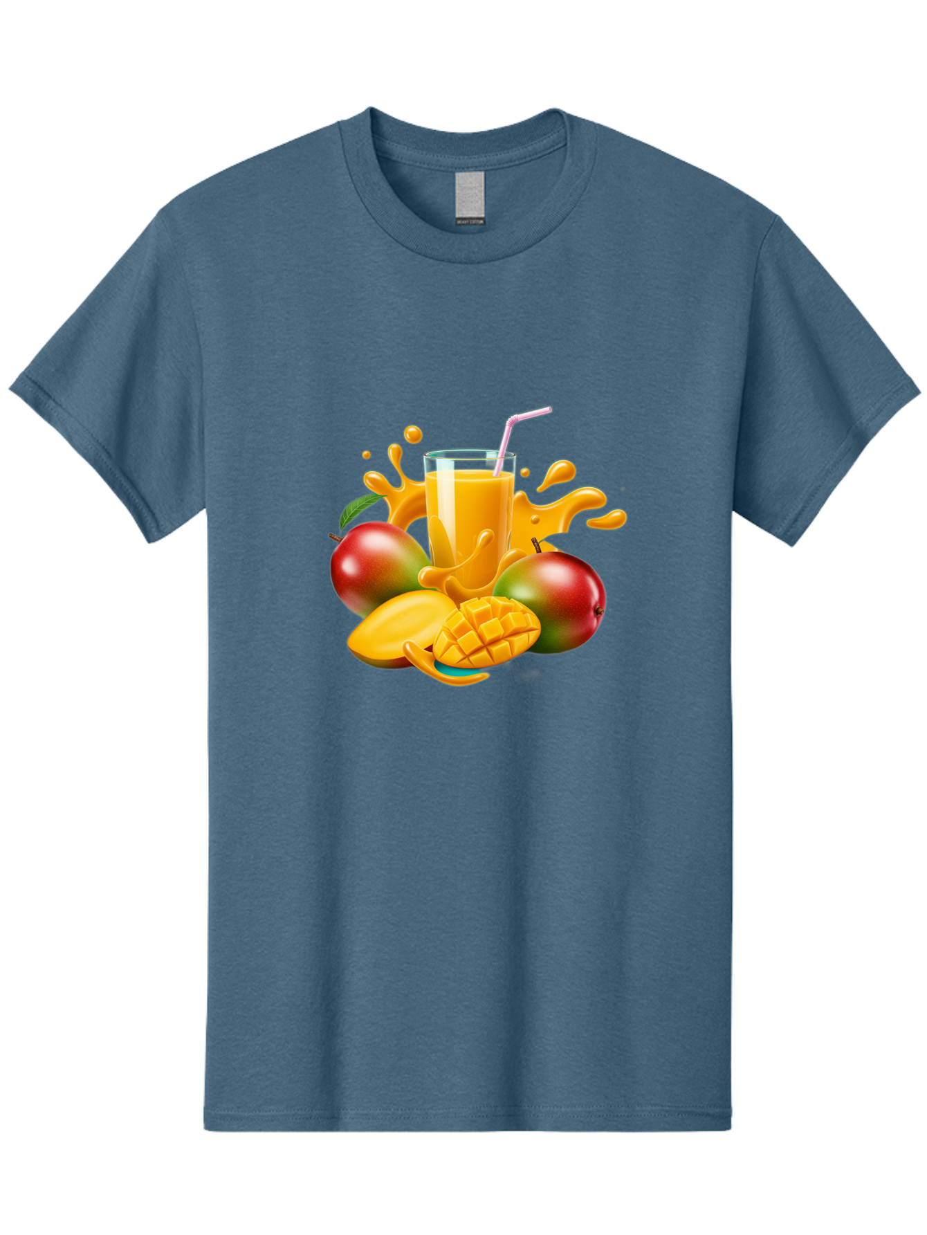 Mango-Juice-4 Men'S Graphic Tee, 100% Cotton, Comfortable Casual Summer Wear, Machine Washable, Fresh Mango Juice, Ripe Mangoes, Healthy Drink, Refreshing Beverage, Tropical Flavors, Fruit Smoothie, Vibrant Colors, Juice Splash Bac148
