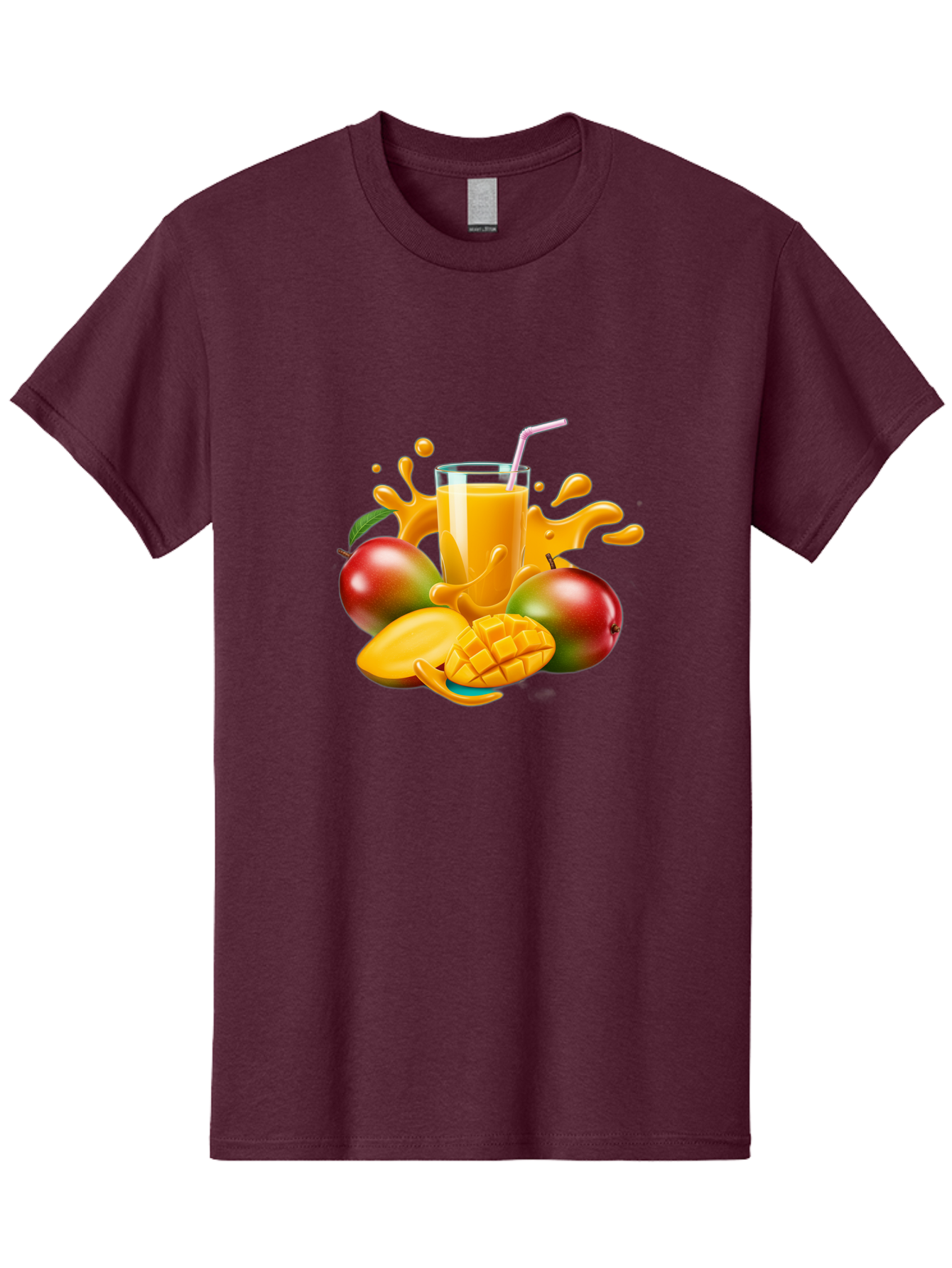 Mango-Juice-4 Men'S Graphic Tee, 100% Cotton, Comfortable Casual Summer Wear, Machine Washable, Fresh Mango Juice, Ripe Mangoes, Healthy Drink, Refreshing Beverage, Tropical Flavors, Fruit Smoothie, Vibrant Colors, Juice Splash Bac148