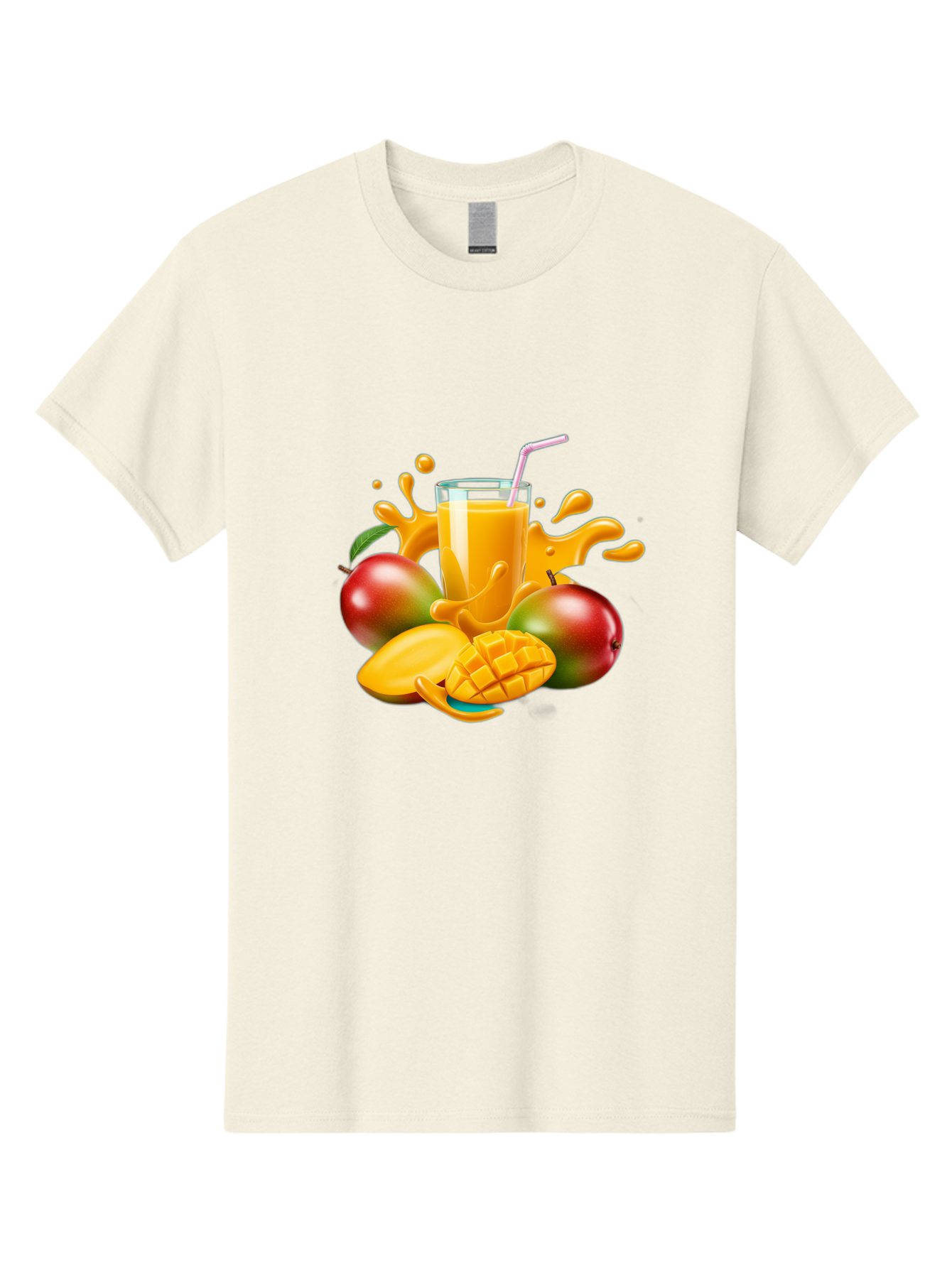 Mango-Juice-4 Men'S Graphic Tee, 100% Cotton, Comfortable Casual Summer Wear, Machine Washable, Fresh Mango Juice, Ripe Mangoes, Healthy Drink, Refreshing Beverage, Tropical Flavors, Fruit Smoothie, Vibrant Colors, Juice Splash Bac148