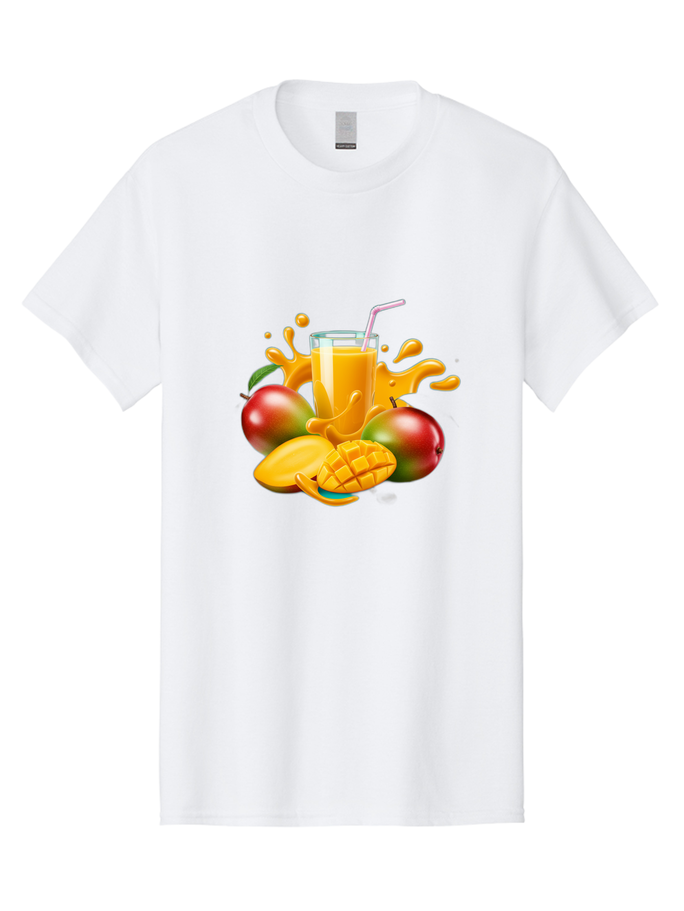 Mango-Juice-4 Men'S Graphic Tee, 100% Cotton, Comfortable Casual Summer Wear, Machine Washable, Fresh Mango Juice, Ripe Mangoes, Healthy Drink, Refreshing Beverage, Tropical Flavors, Fruit Smoothie, Vibrant Colors, Juice Splash Bac148