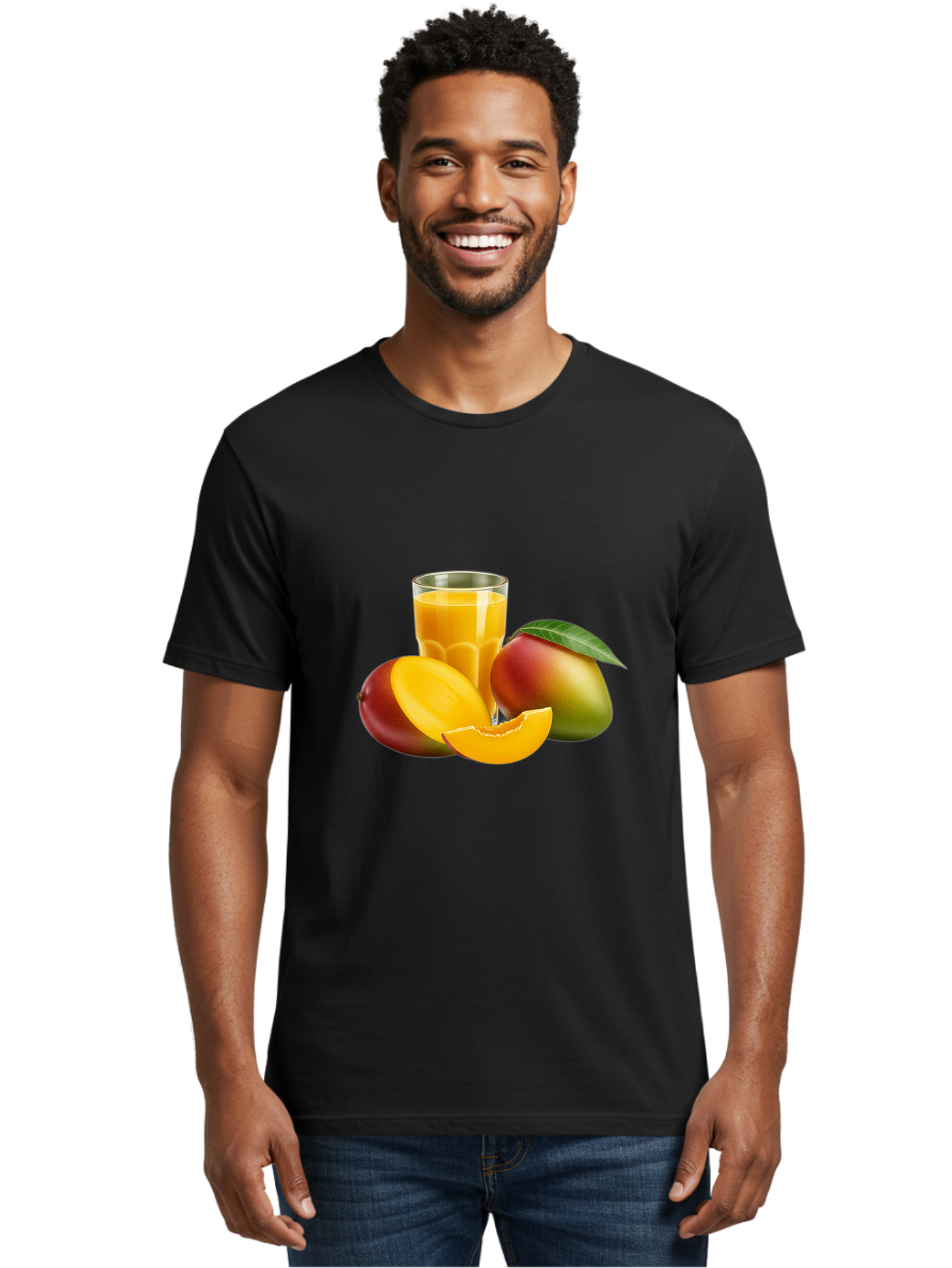 Mango-Juice-5 Men'S Graphic Tee, 100% Cotton, Comfortable Casual Summer Wear, Machine Washable, Fresh Mango, Mango Juice, Tropical Flavors, Refreshing Drink, Healthy Beverage, Sliced Mango, Whole Mango, Fruit Juice, Natural Ingredients, Bac149