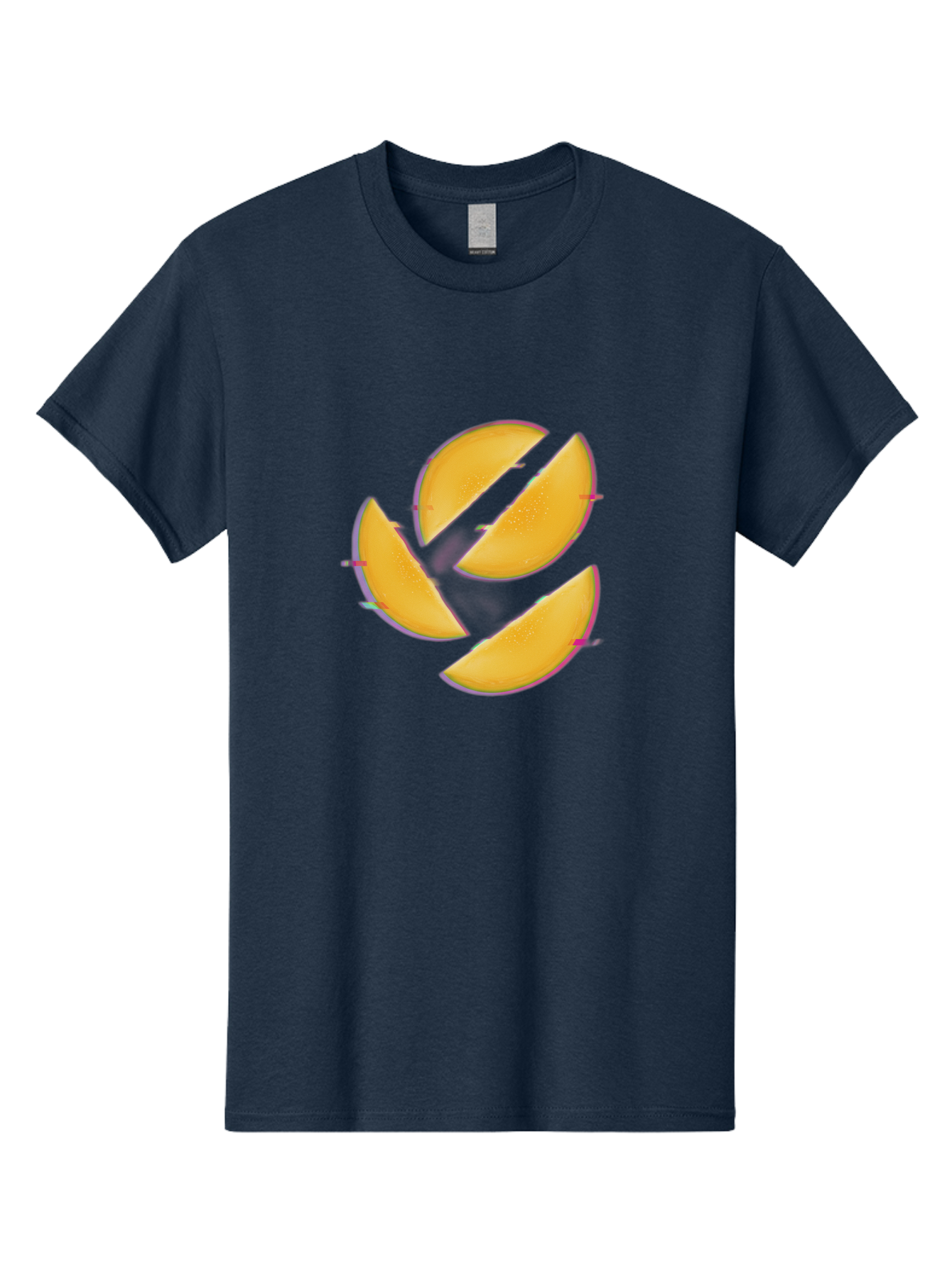 Mango-Slices Men'S Graphic Tee, 100% Cotton, Comfortable Casual Summer Wear, Machine Washable, Mango Slices, Fresh Fruit, Sliced Mango, Fruit Arrangement, Healthy Snack, Sweet Treat, Tropical Flavor, Vibrant Yellow, Culinary Delight Bac152