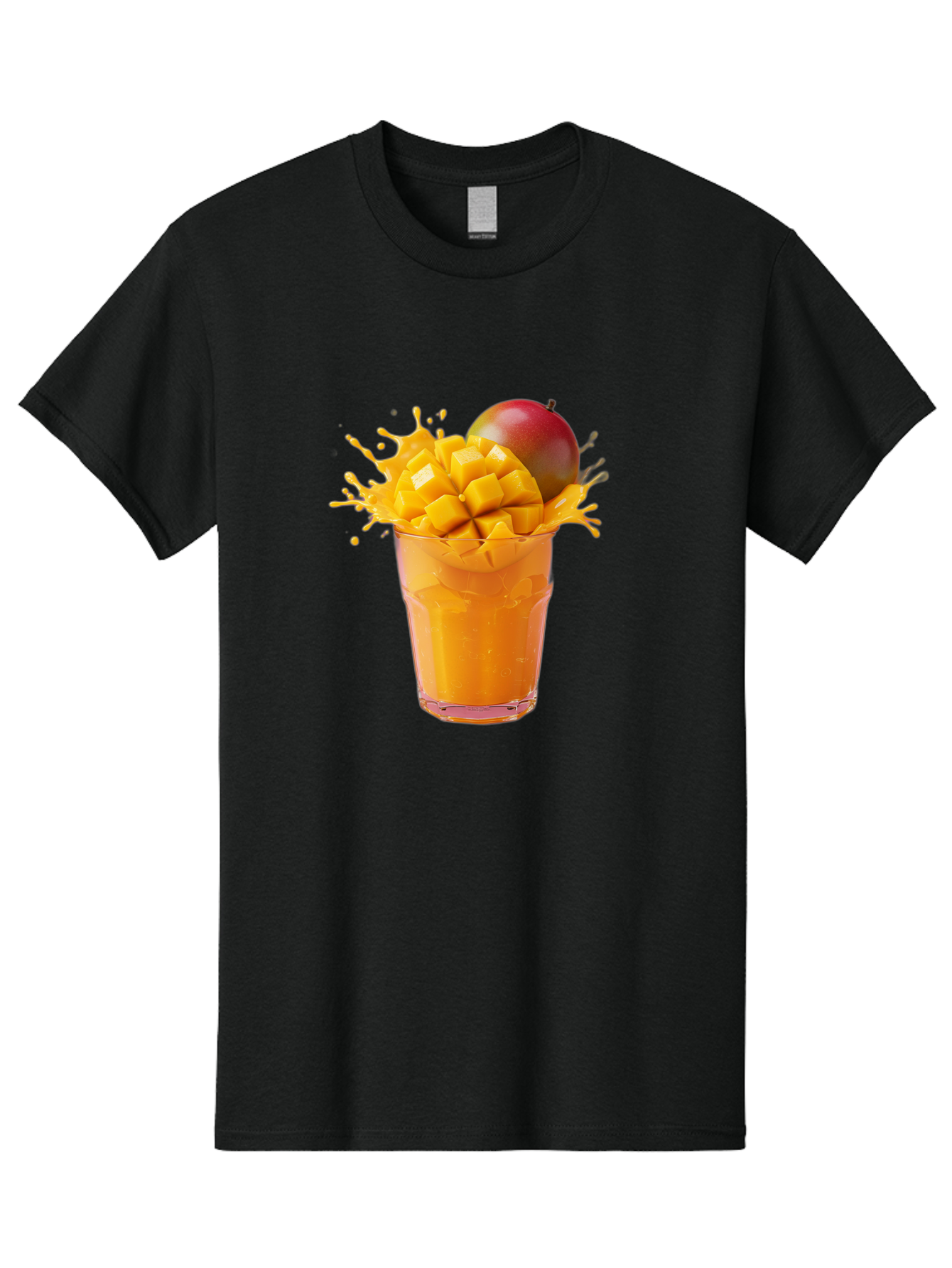 Mango-Smoothie-7 Men'S Graphic Tee, 100% Cotton, Comfortable Casual Summer Wear, Machine Washable, Mango Smoothie, Fresh Mango, Tropical Drink, Vibrant Colors, Healthy Beverage, Refreshing Drink, Summer Refreshment, Mango Chunks, Mango Juice Bac159