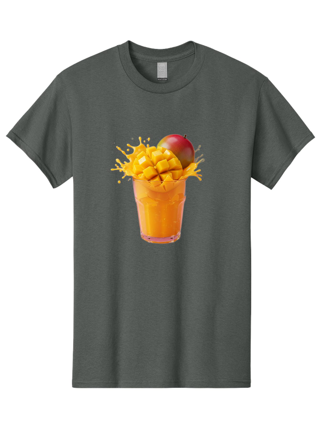 Mango-Smoothie-7 Men'S Graphic Tee, 100% Cotton, Comfortable Casual Summer Wear, Machine Washable, Mango Smoothie, Fresh Mango, Tropical Drink, Vibrant Colors, Healthy Beverage, Refreshing Drink, Summer Refreshment, Mango Chunks, Mango Juice Bac159