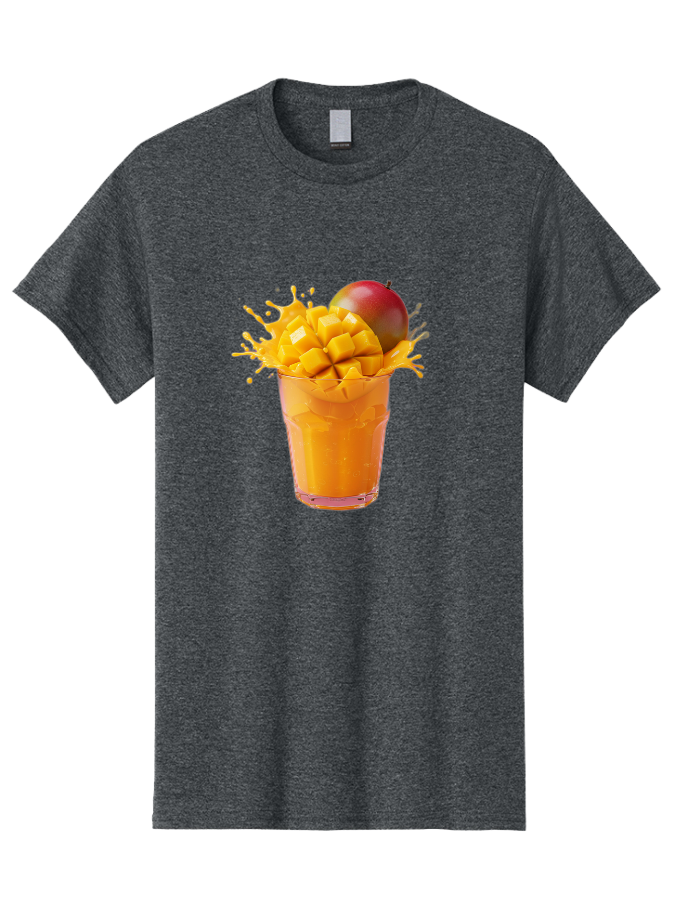 Mango-Smoothie-7 Men'S Graphic Tee, 100% Cotton, Comfortable Casual Summer Wear, Machine Washable, Mango Smoothie, Fresh Mango, Tropical Drink, Vibrant Colors, Healthy Beverage, Refreshing Drink, Summer Refreshment, Mango Chunks, Mango Juice Bac159
