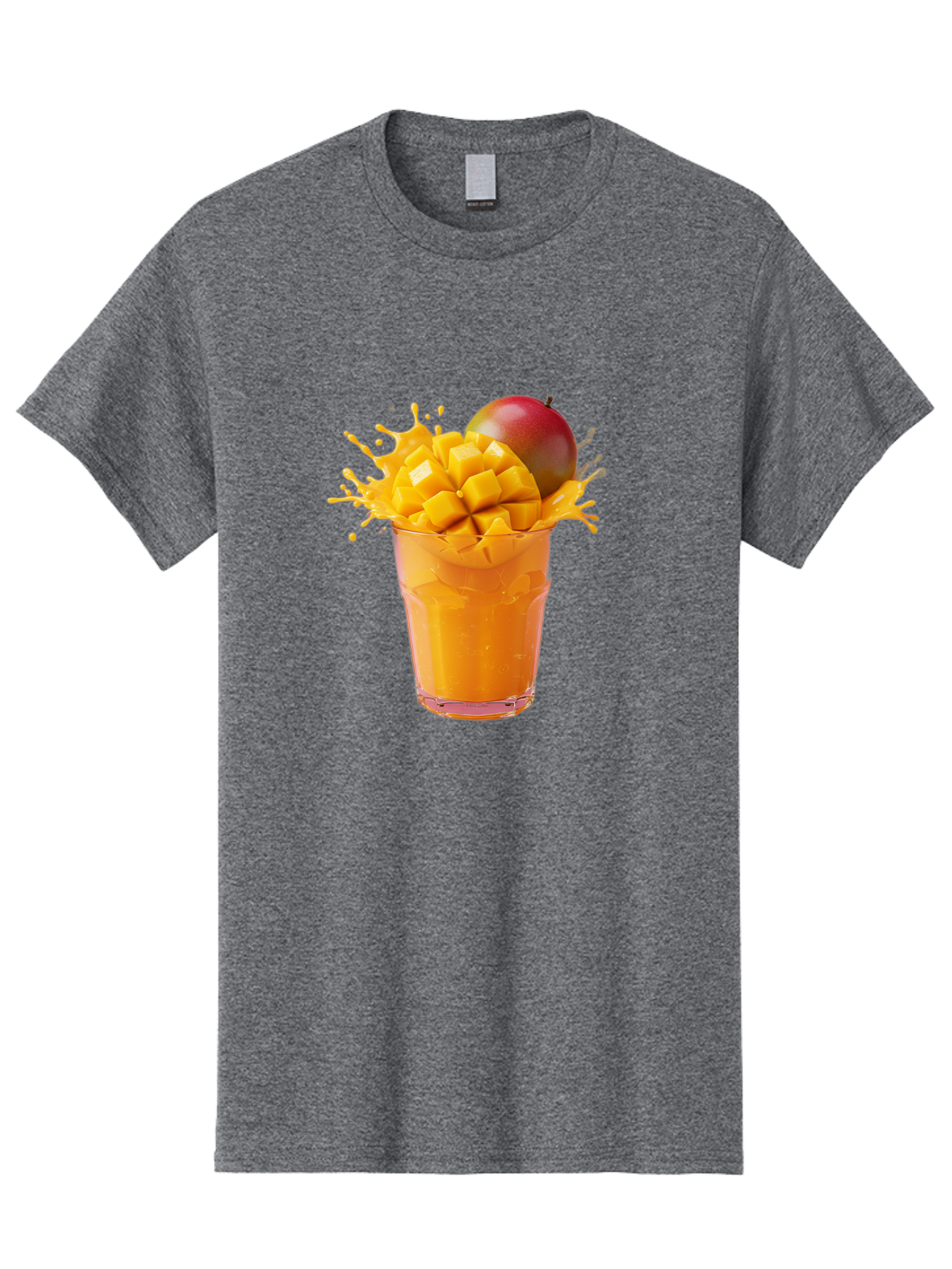 Mango-Smoothie-7 Men'S Graphic Tee, 100% Cotton, Comfortable Casual Summer Wear, Machine Washable, Mango Smoothie, Fresh Mango, Tropical Drink, Vibrant Colors, Healthy Beverage, Refreshing Drink, Summer Refreshment, Mango Chunks, Mango Juice Bac159