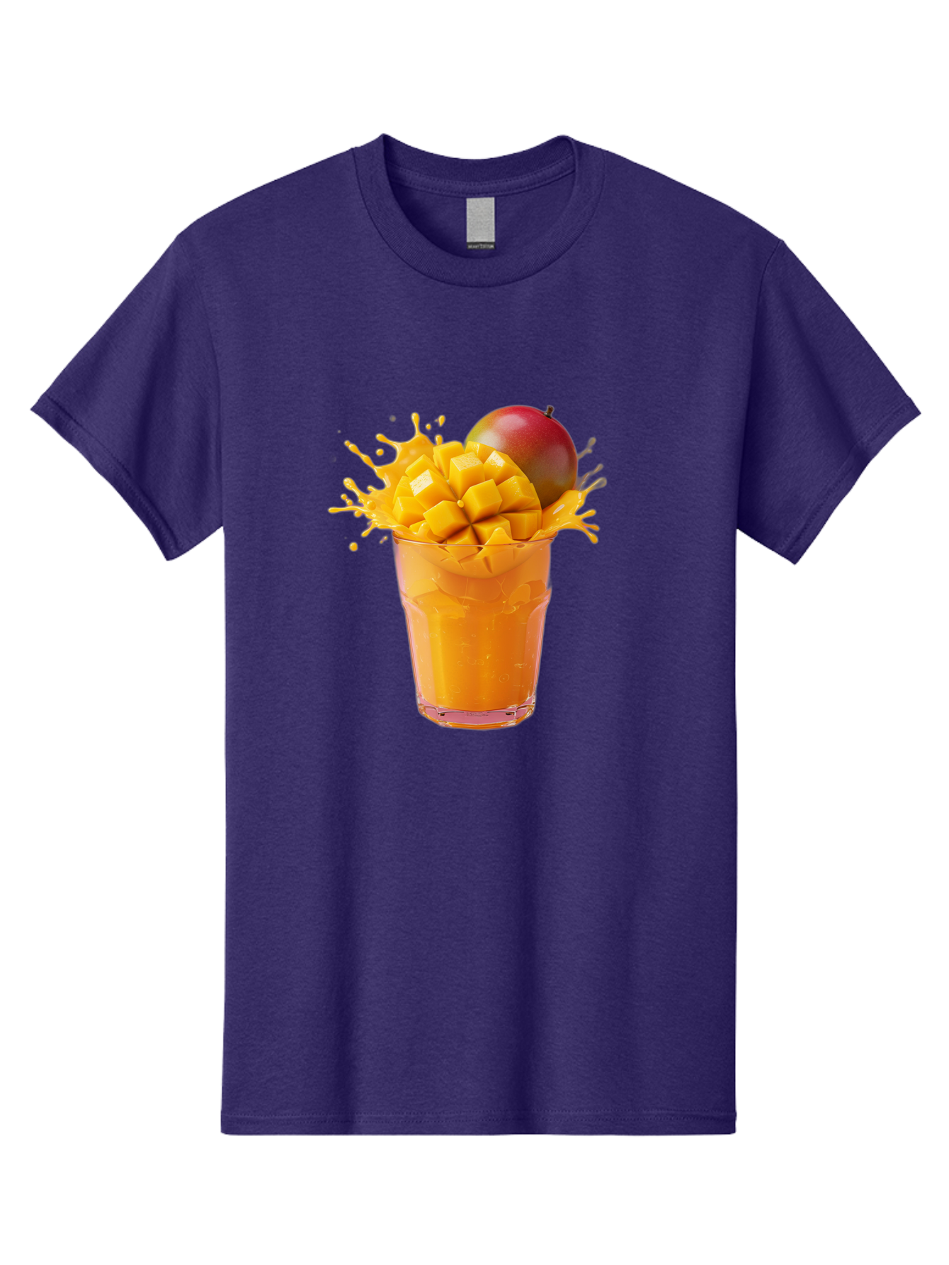 Mango-Smoothie-7 Men'S Graphic Tee, 100% Cotton, Comfortable Casual Summer Wear, Machine Washable, Mango Smoothie, Fresh Mango, Tropical Drink, Vibrant Colors, Healthy Beverage, Refreshing Drink, Summer Refreshment, Mango Chunks, Mango Juice Bac159
