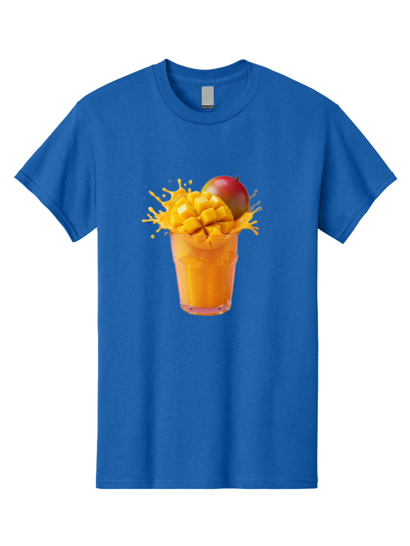 Mango-Smoothie-7 Men'S Graphic Tee, 100% Cotton, Comfortable Casual Summer Wear, Machine Washable, Mango Smoothie, Fresh Mango, Tropical Drink, Vibrant Colors, Healthy Beverage, Refreshing Drink, Summer Refreshment, Mango Chunks, Mango Juice Bac159