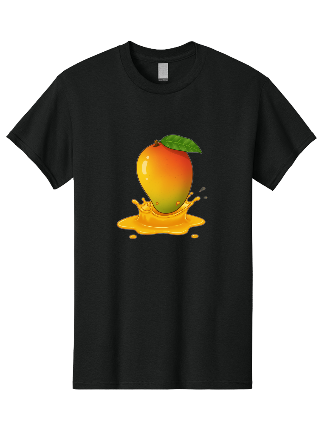 Mango-Splash-1 Men'S Graphic Tee, 100% Cotton, Comfortable Casual Summer Wear, Machine Washable, Juicy Mango, Vibrant Colors, Splashing Juice, Fresh Fruit, Tropical Flavors, Sweet Treats, Summertime, Refreshing Drinks Bac161