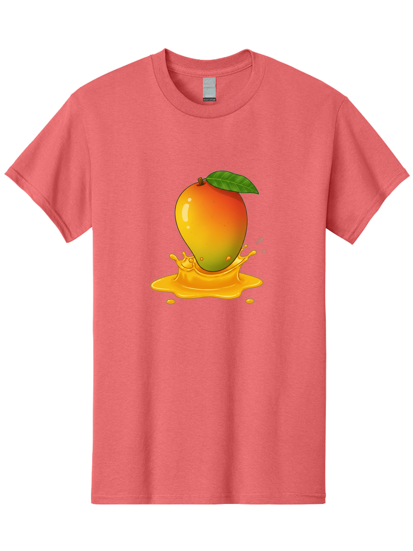 Mango-Splash-1 Men'S Graphic Tee, 100% Cotton, Comfortable Casual Summer Wear, Machine Washable, Juicy Mango, Vibrant Colors, Splashing Juice, Fresh Fruit, Tropical Flavors, Sweet Treats, Summertime, Refreshing Drinks Bac161