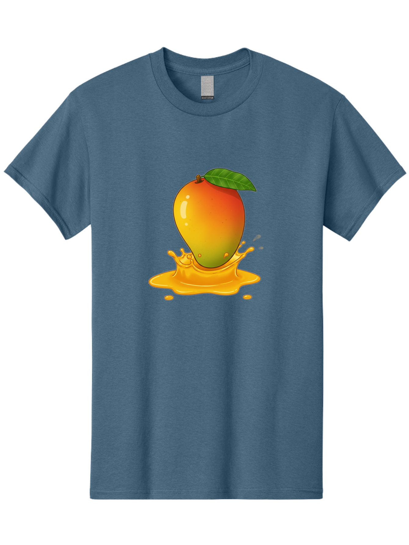 Mango-Splash-1 Men'S Graphic Tee, 100% Cotton, Comfortable Casual Summer Wear, Machine Washable, Juicy Mango, Vibrant Colors, Splashing Juice, Fresh Fruit, Tropical Flavors, Sweet Treats, Summertime, Refreshing Drinks Bac161