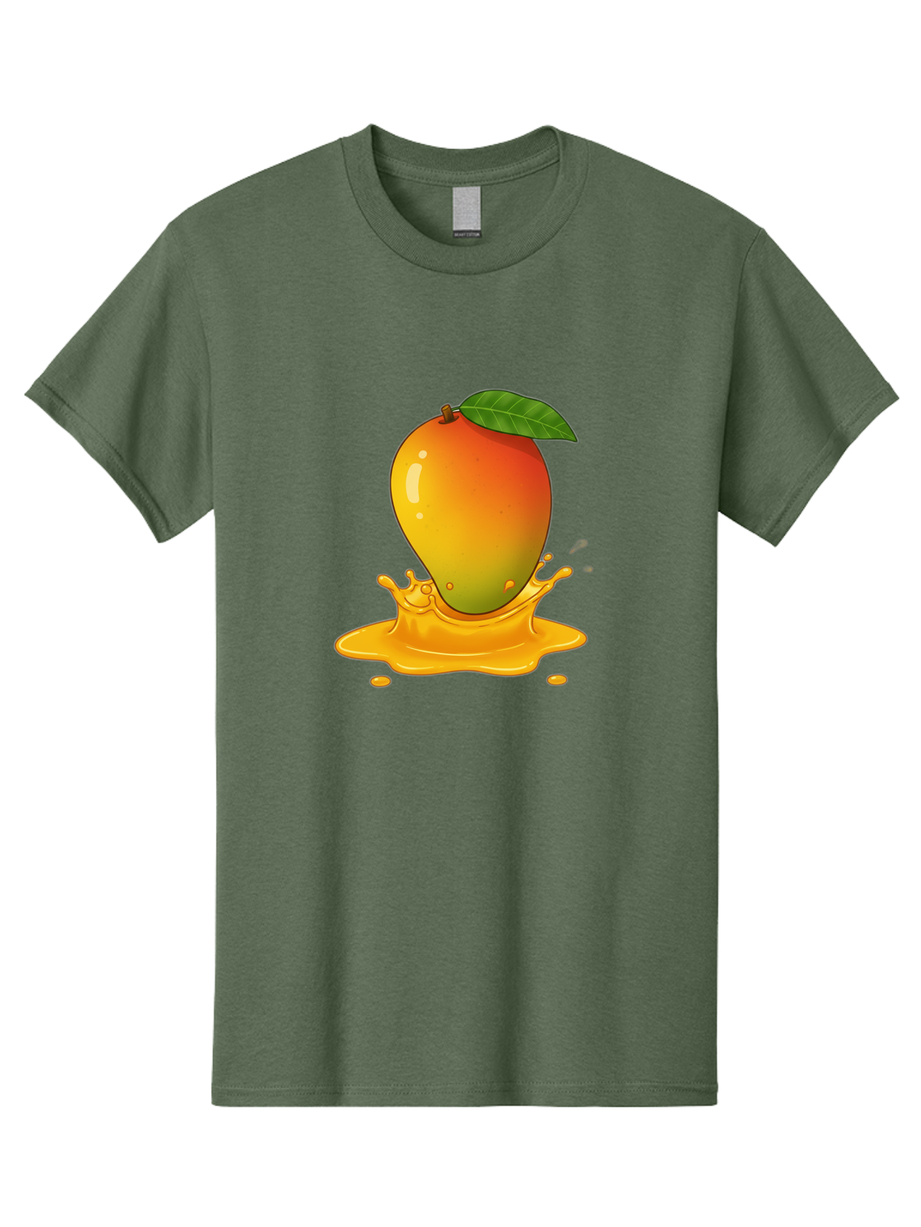 Mango-Splash-1 Men'S Graphic Tee, 100% Cotton, Comfortable Casual Summer Wear, Machine Washable, Juicy Mango, Vibrant Colors, Splashing Juice, Fresh Fruit, Tropical Flavors, Sweet Treats, Summertime, Refreshing Drinks Bac161